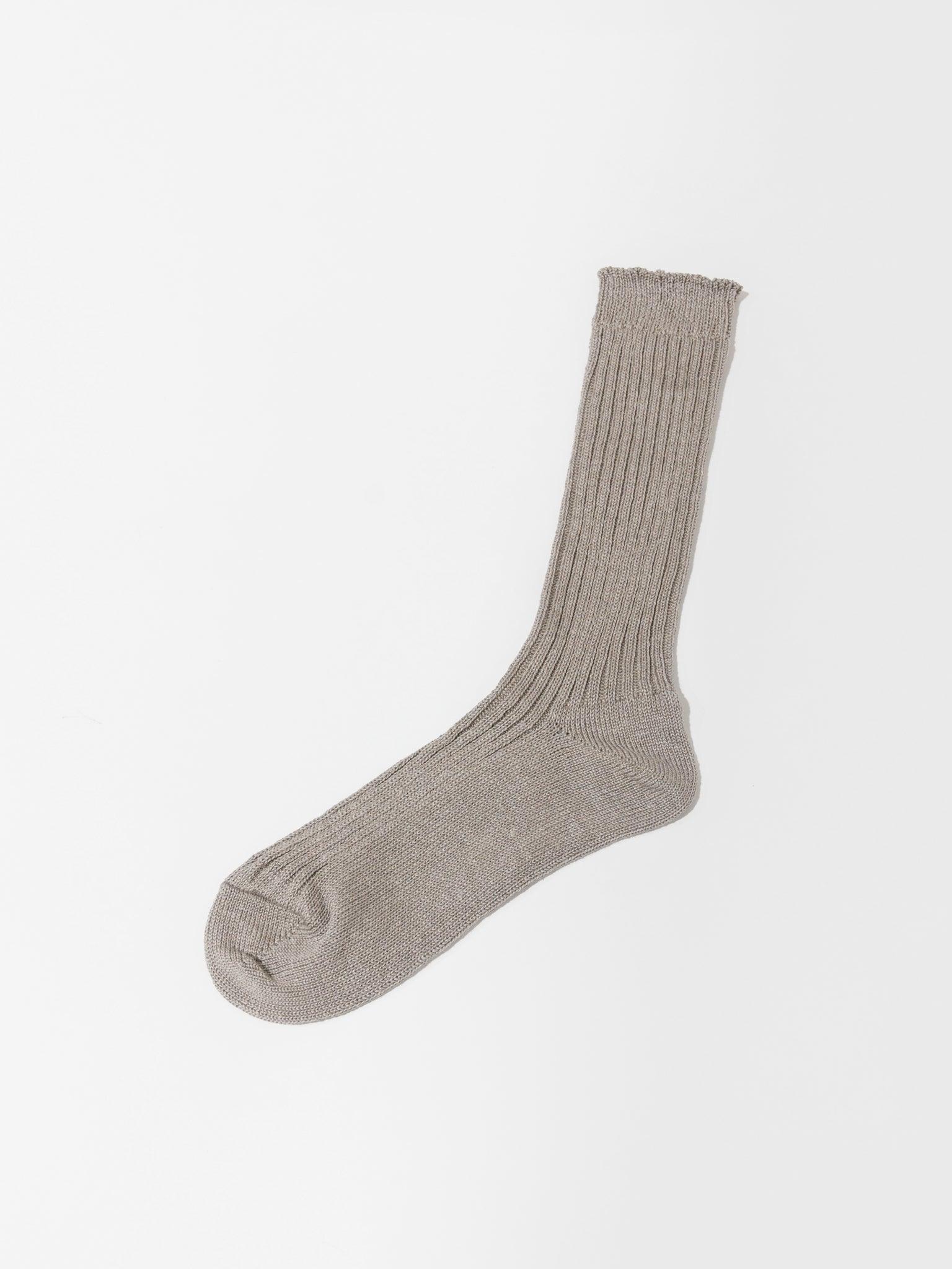 Namu Shop - Ichi Antiquites Linen Rib Socks - White, Gray, Black