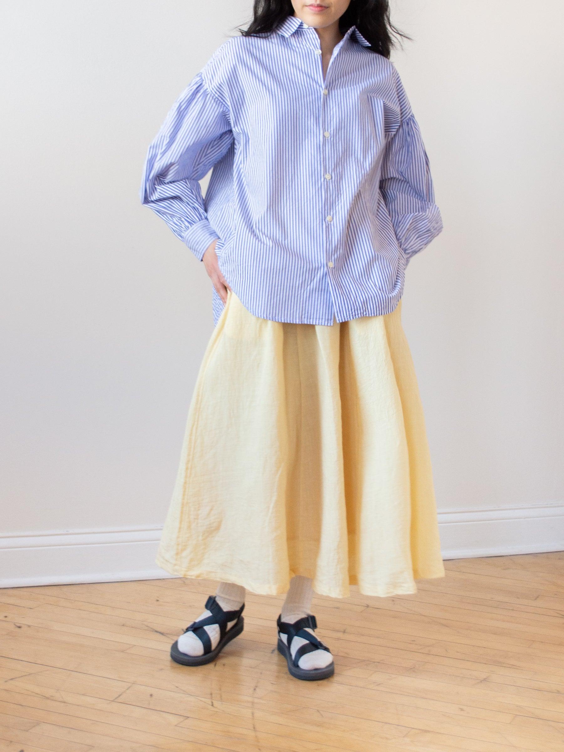 Namu Shop - Ichi Antiquites Linen Skirt - Yellow