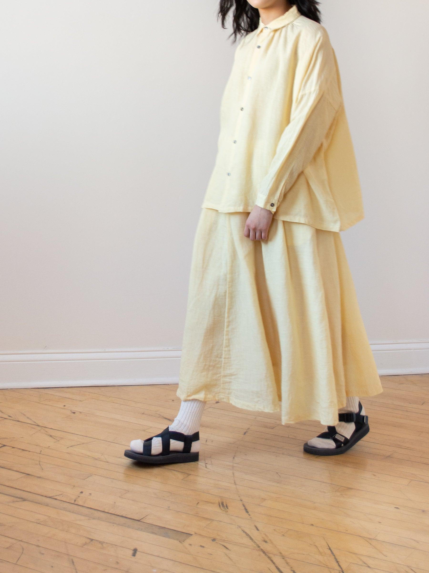 Namu Shop - Ichi Antiquites Linen Skirt - Yellow
