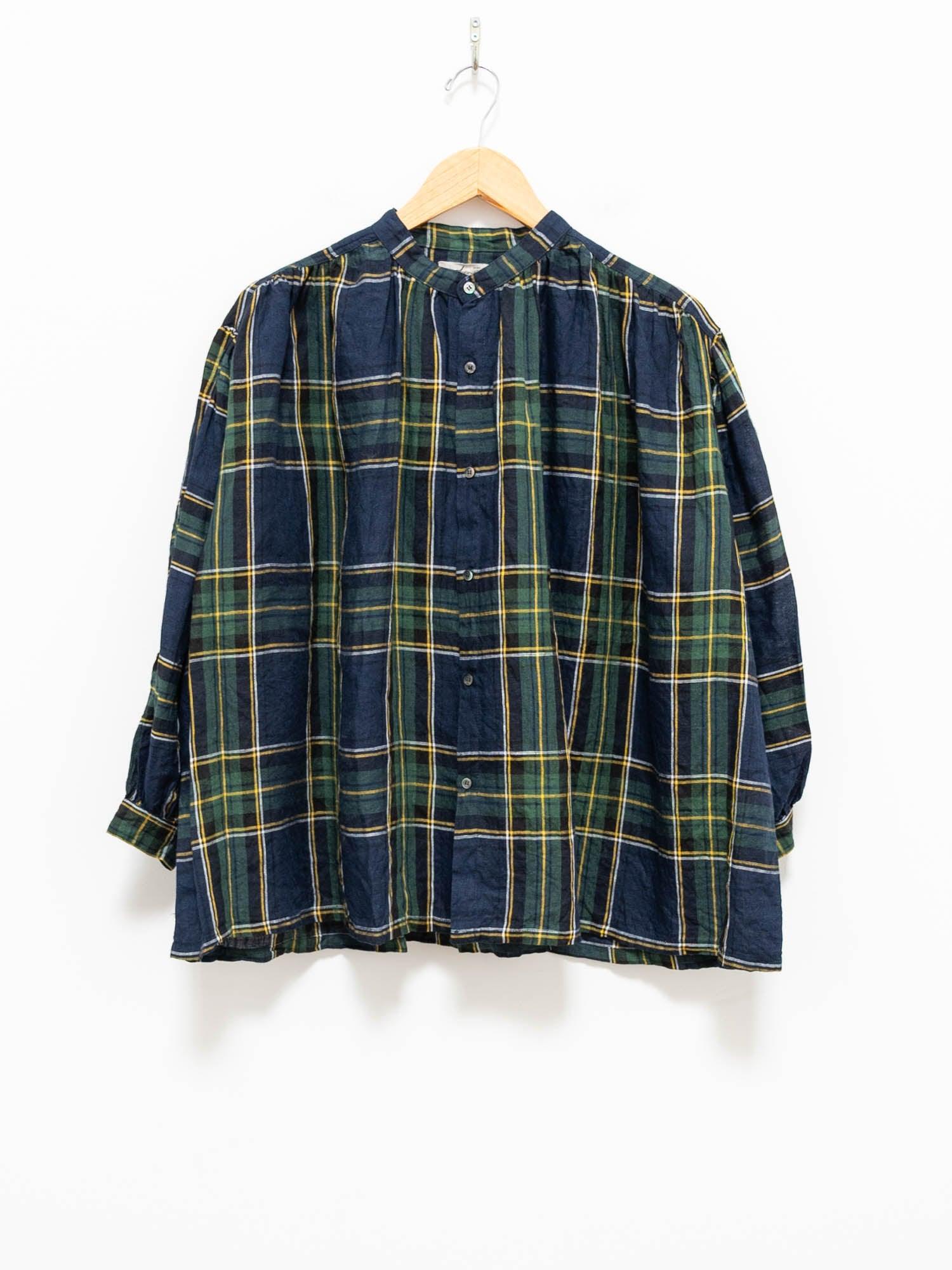 Namu Shop - Ichi Antiquites Linen Tartan Shirt - Black Watch