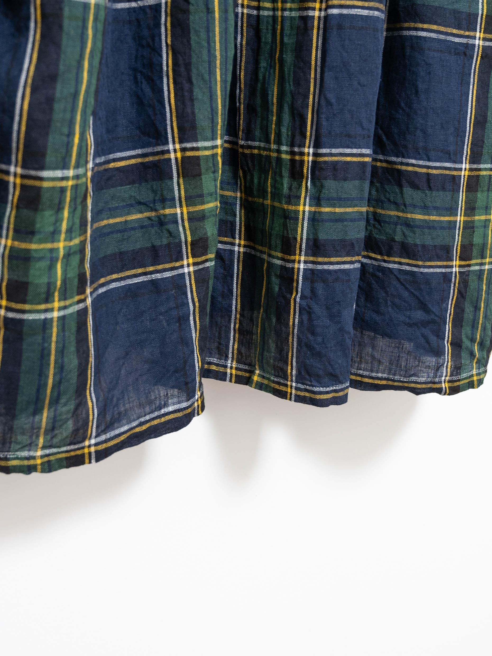 Namu Shop - Ichi Antiquites Linen Tartan Shirt - Black Watch