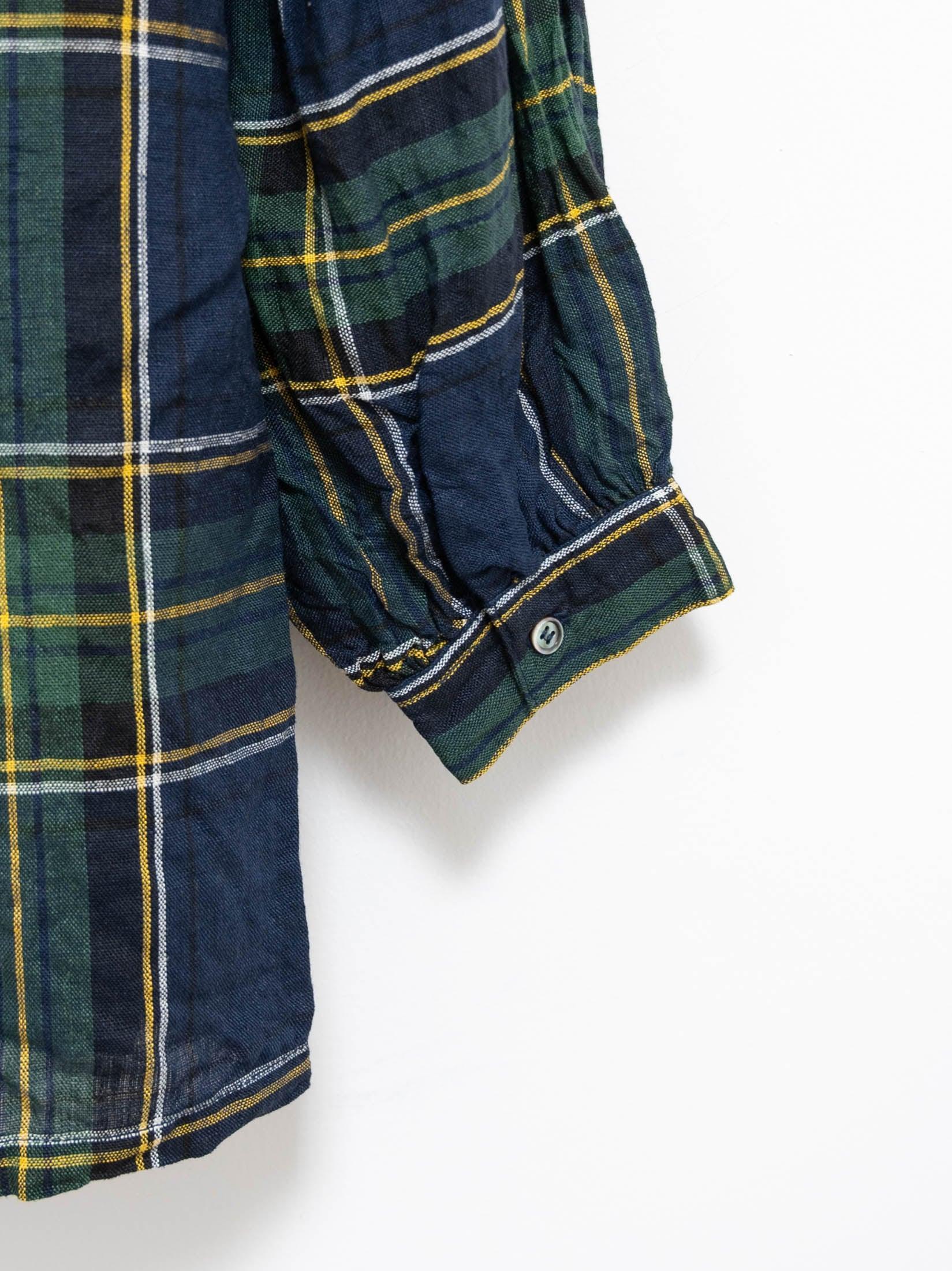 Namu Shop - Ichi Antiquites Linen Tartan Shirt - Black Watch