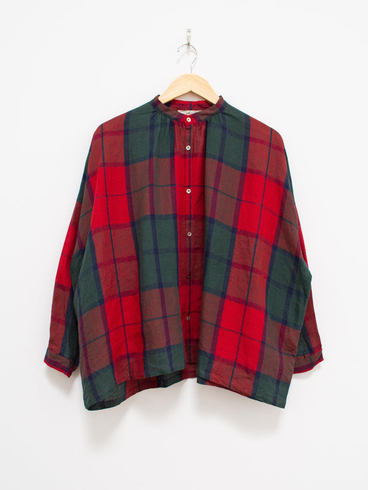 Namu Shop - Ichi Antiquites Linen Tartan Shirt - Red