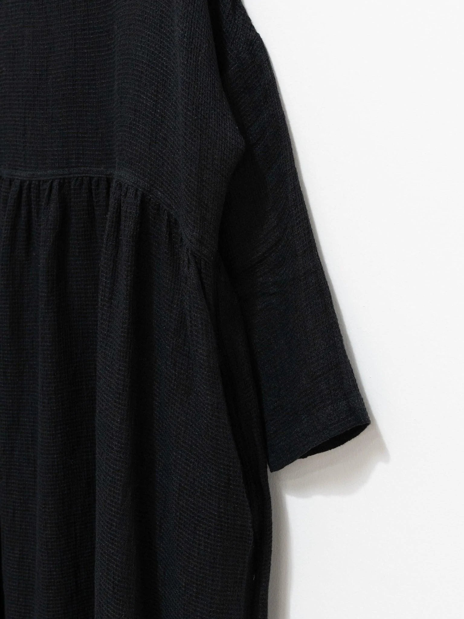 Namu Shop - Ichi Antiquites Linen Waffle Dress - Black