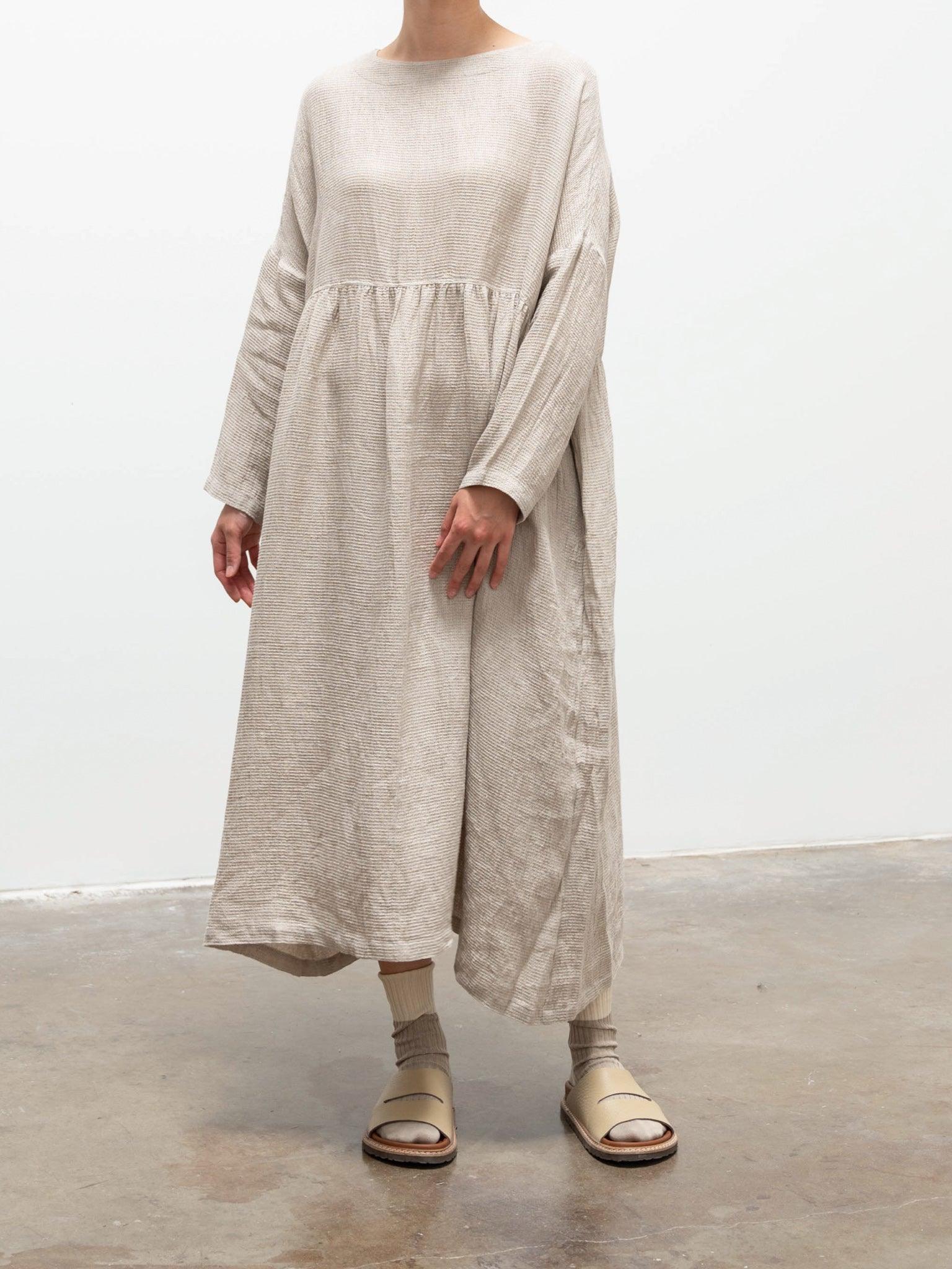 Namu Shop - Ichi Antiquites Linen Waffle Dress - Natural