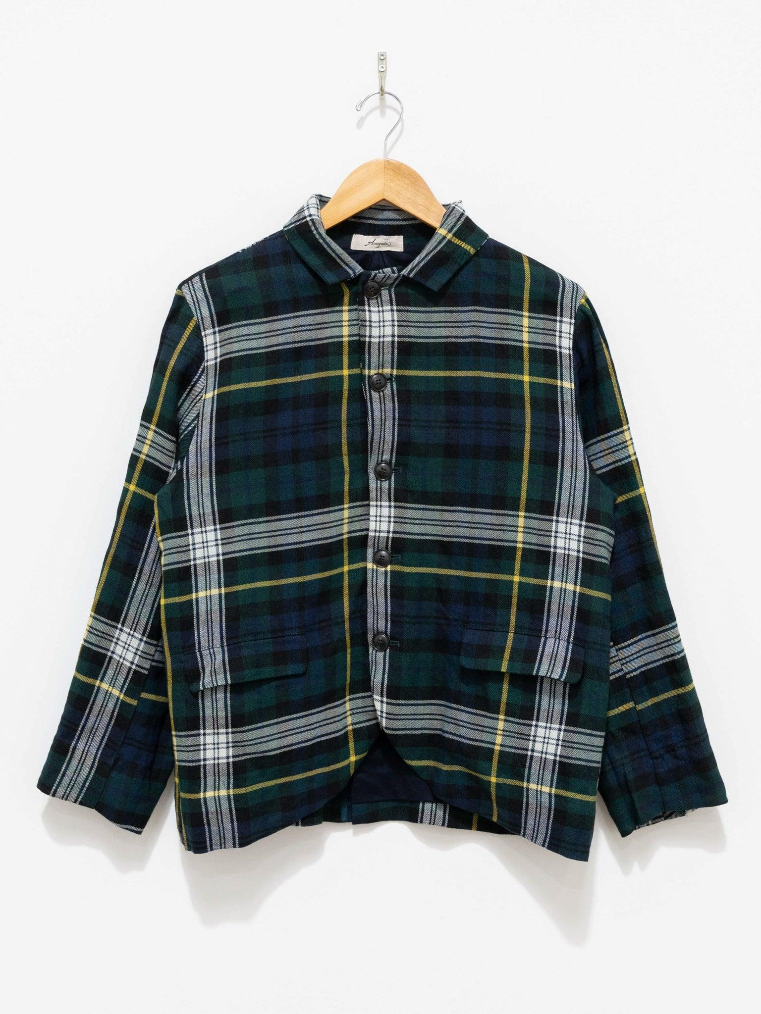 Namu Shop - Ichi Antiquites Linen Wool Tartan Jacket - Navy