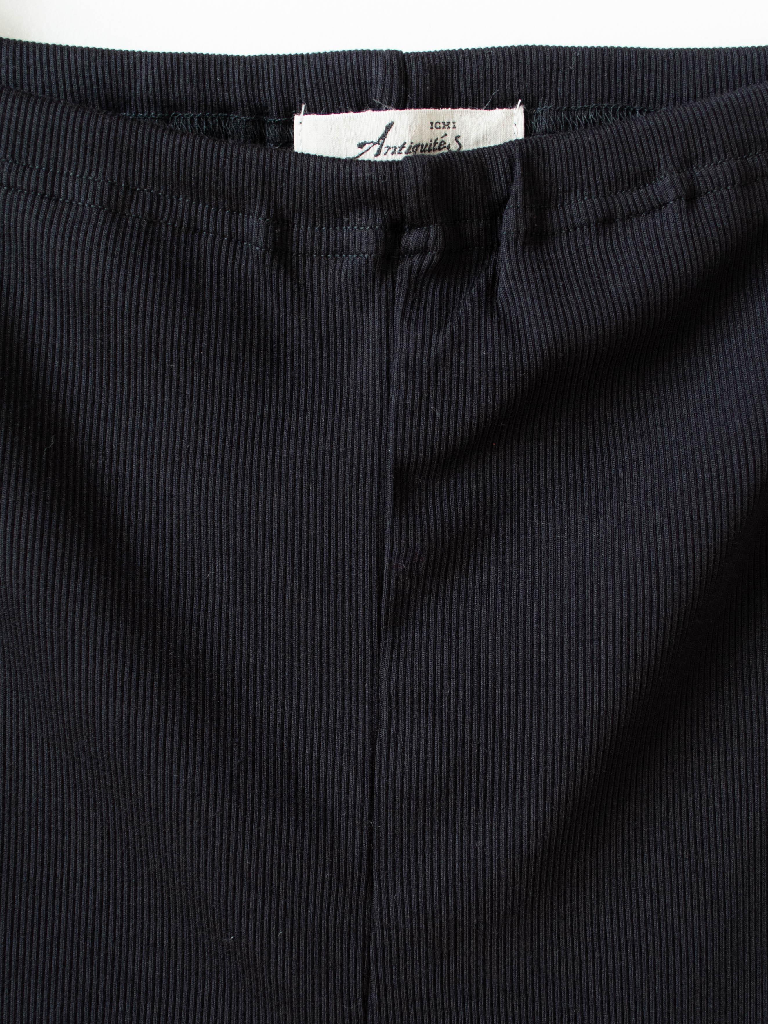 Namu Shop - Ichi Antiquites Rib Cotton Silk Leggings - Black