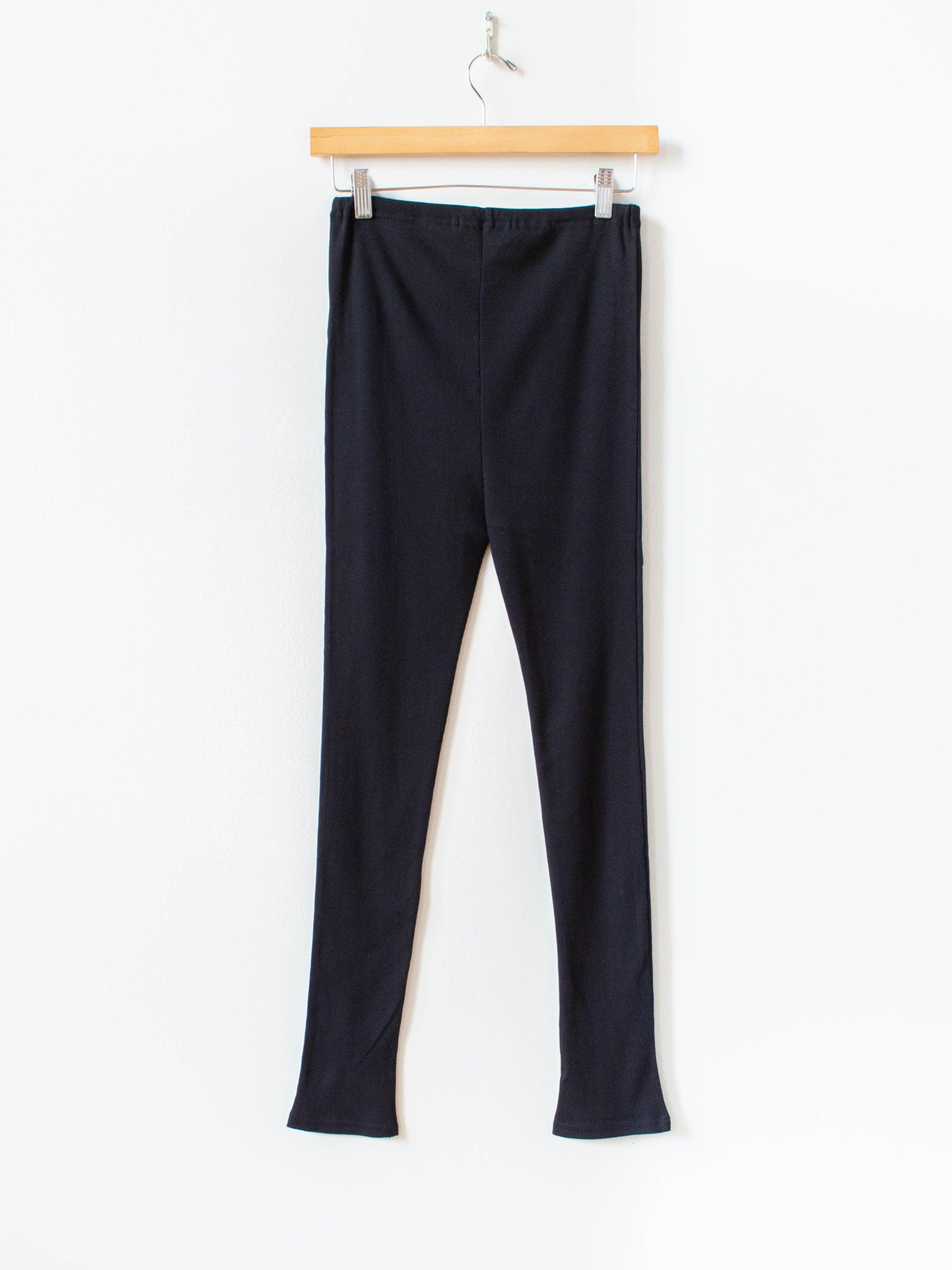 Namu Shop - Ichi Antiquites Rib Cotton Silk Leggings - Black