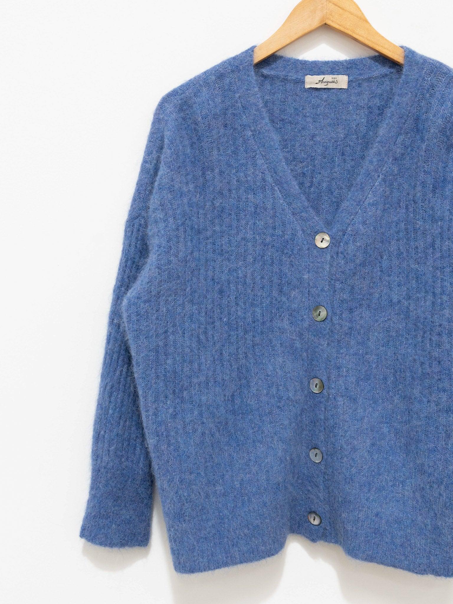 Namu Shop - Ichi Antiquites Rib Stitch Cardigan - Blue