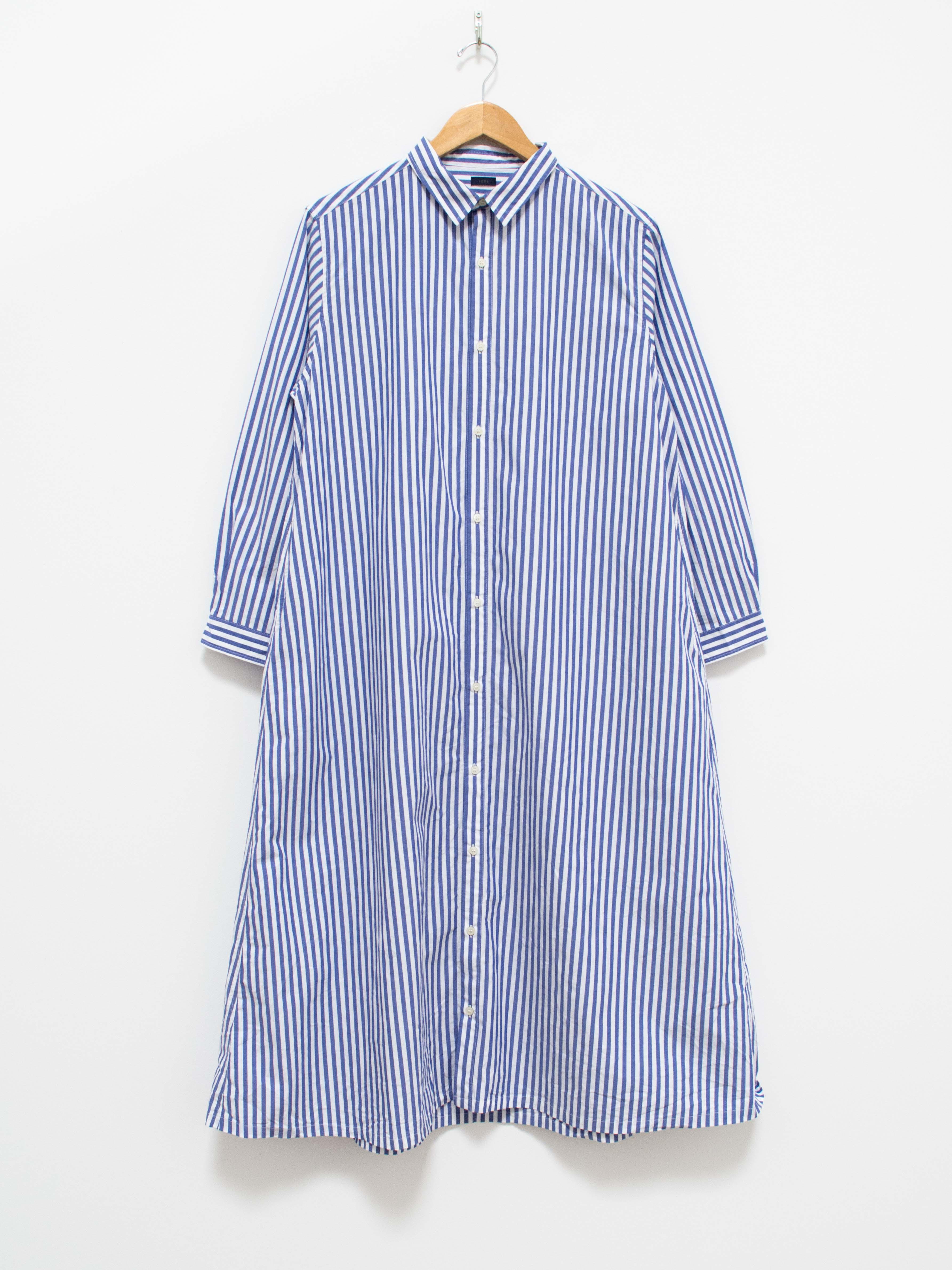 Namu Shop - Ichi Antiquites Typewriter BD Shirt Dress - Blue Stripes
