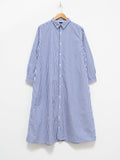 Namu Shop - Ichi Antiquites Typewriter BD Shirt Dress - Blue Stripes
