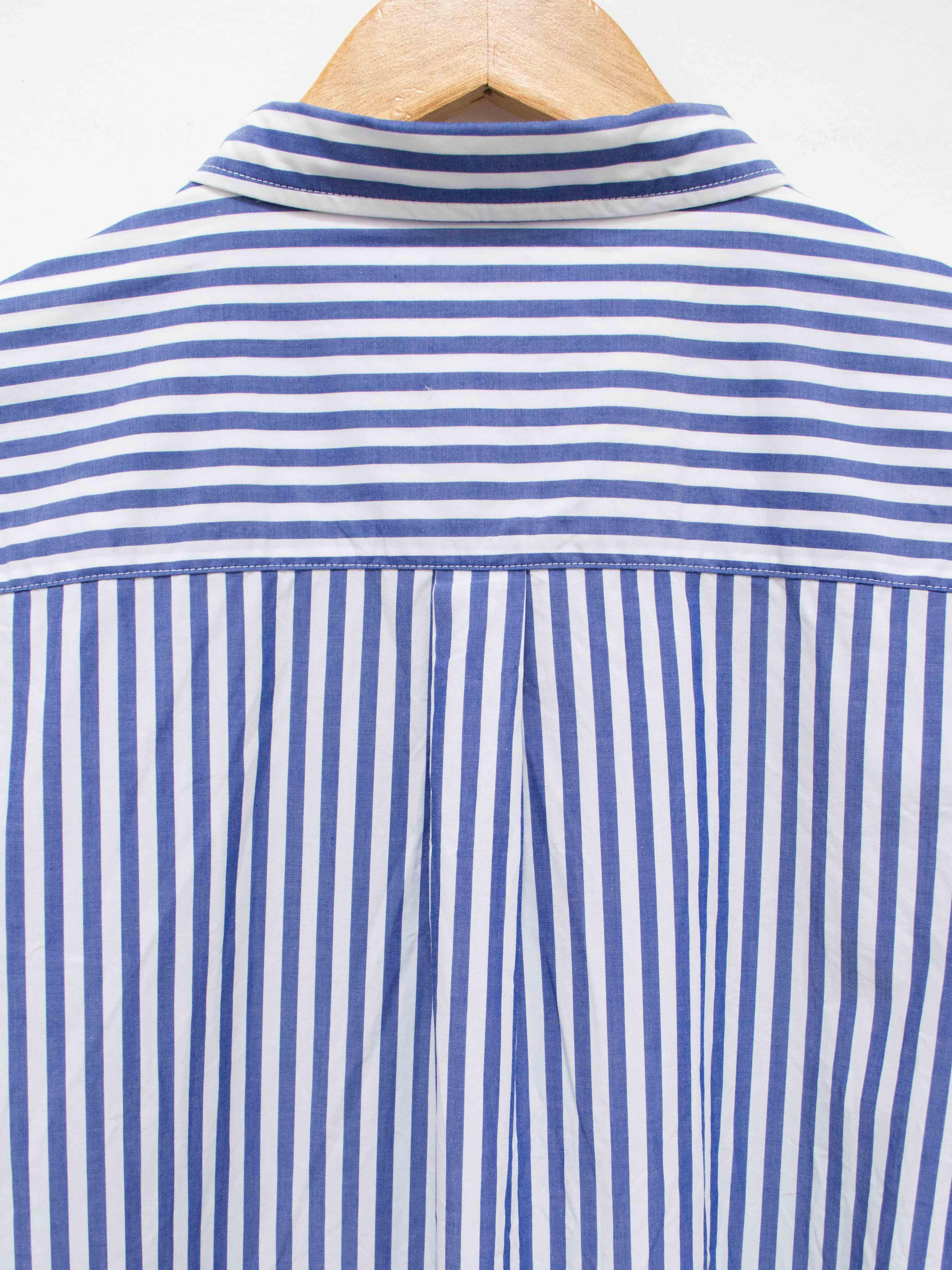 Namu Shop - Ichi Antiquites Typewriter BD Shirt Dress - Blue Stripes