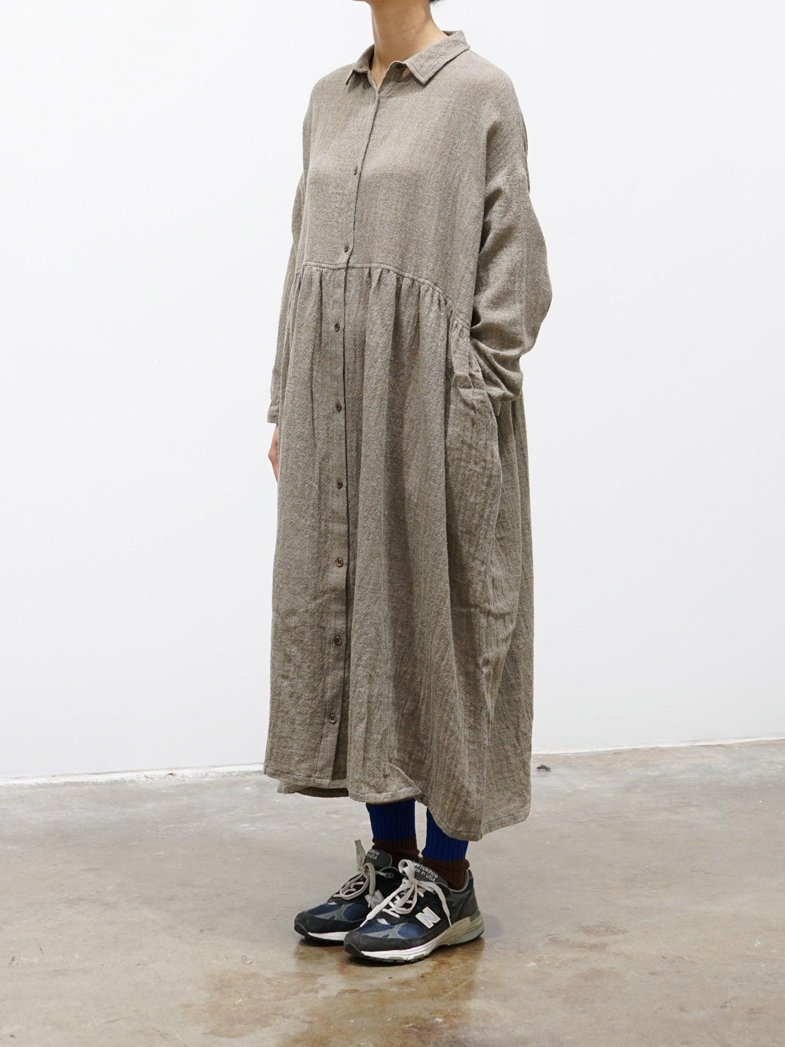 Namu Shop - Ichi Antiquites Wool Shirt Dress - Beige