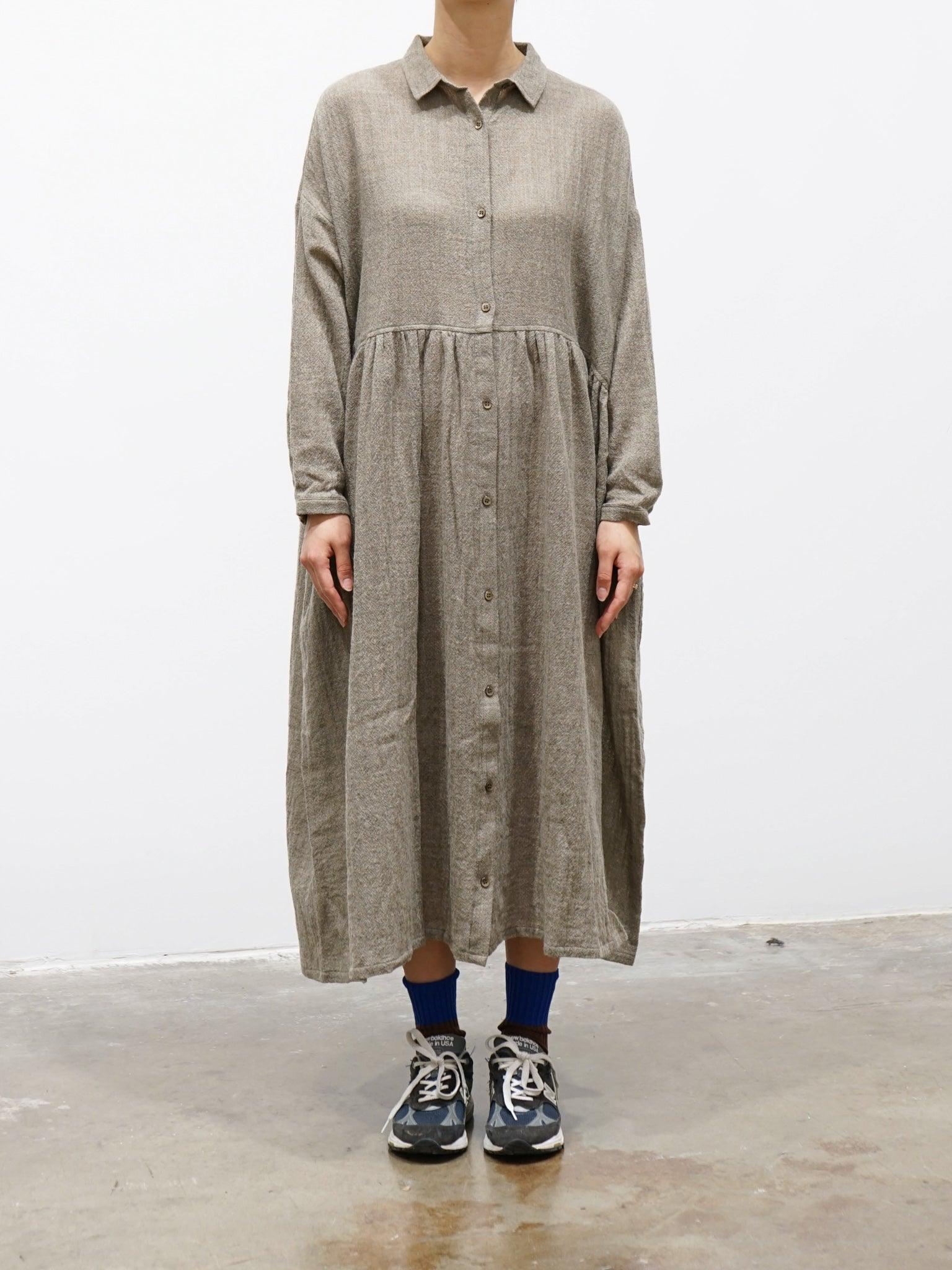 Namu Shop - Ichi Antiquites Wool Shirt Dress - Beige