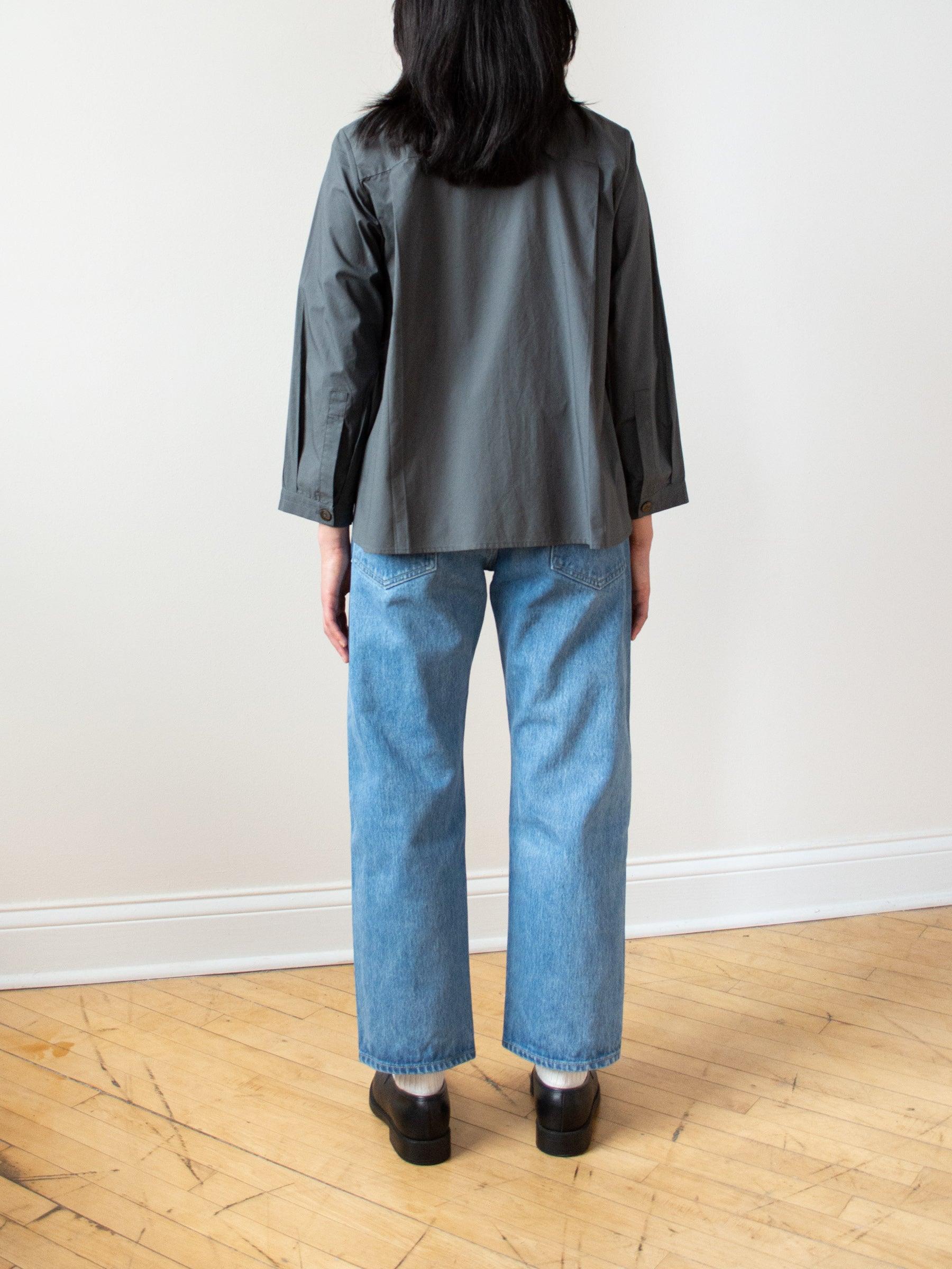 Namu Shop - Jan Machenhauer Kiki Shirt - Green Slate Cotton Poplin
