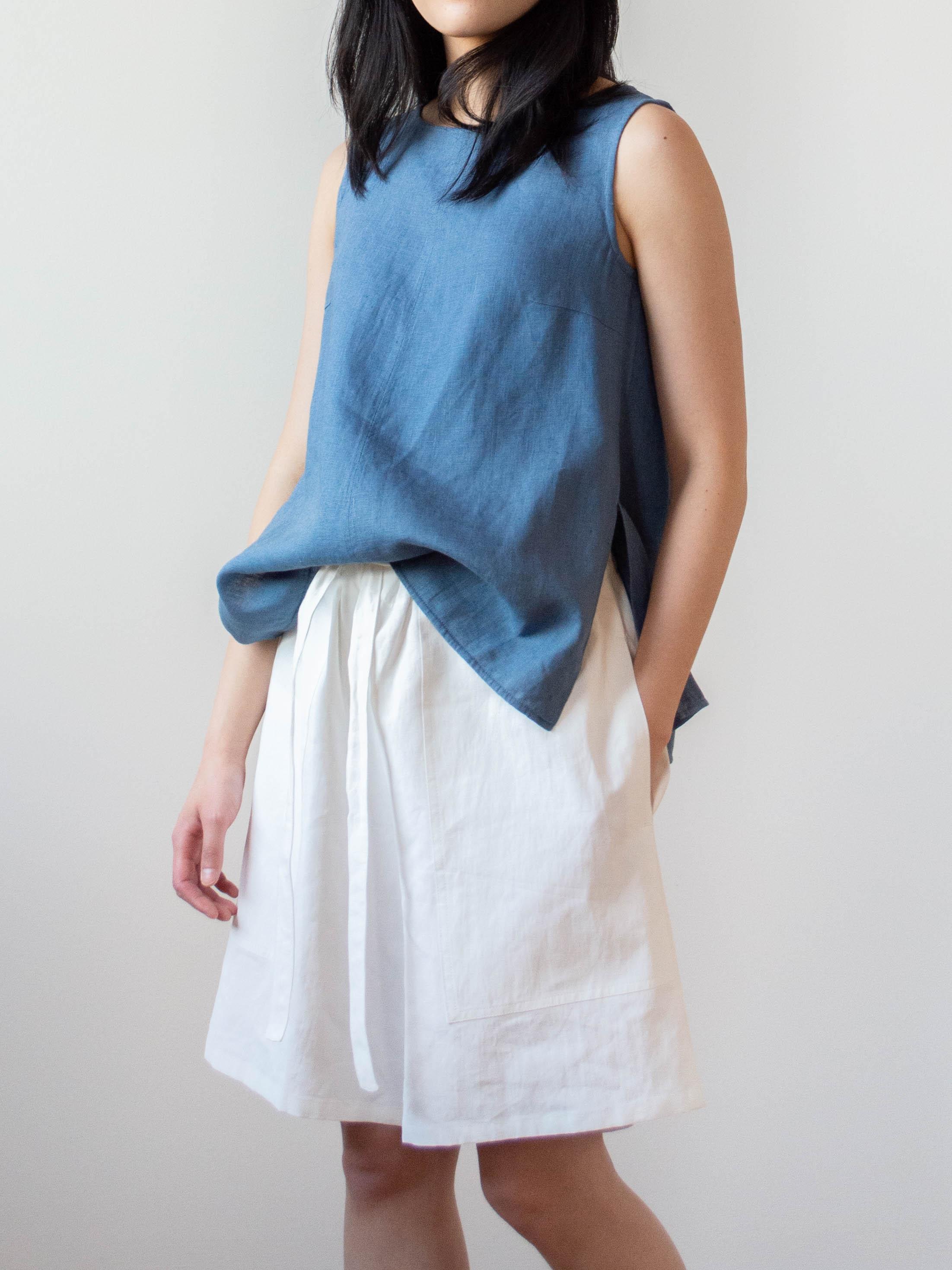 Namu Shop - Jan Machenhauer Louise Top - Horizon Blue Linen