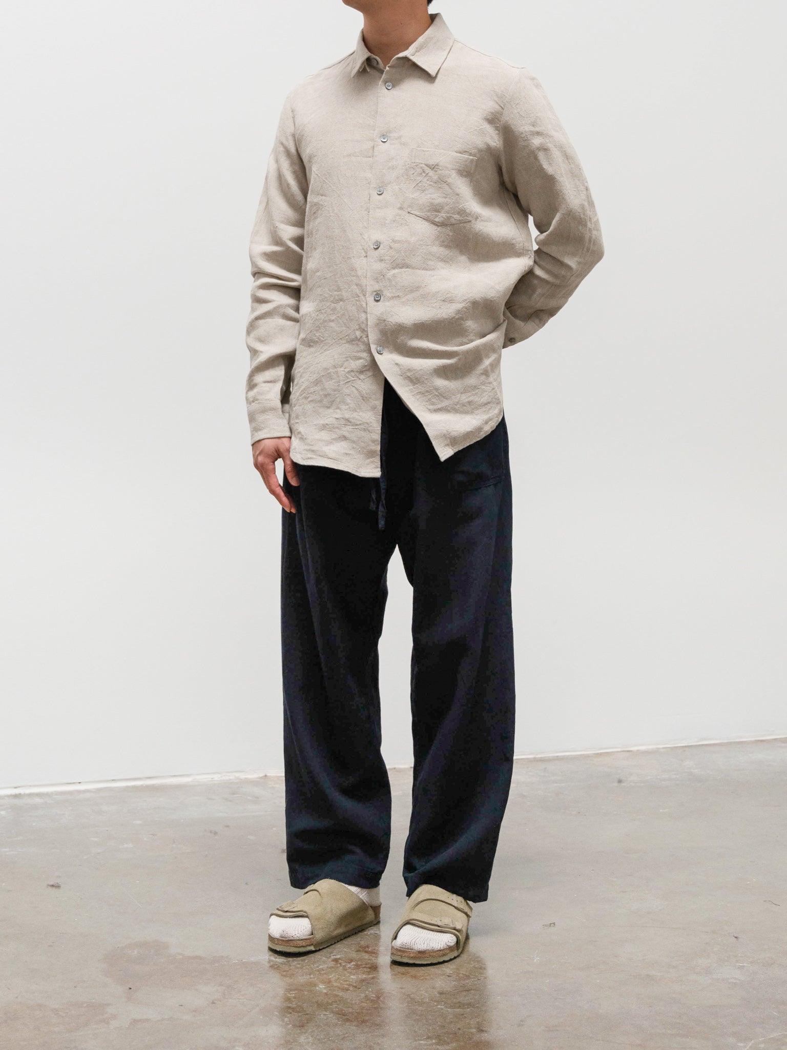 Namu Shop - Kaptain Sunshine Co/Li/Silk Safari Mesh Easy Pants - Navy