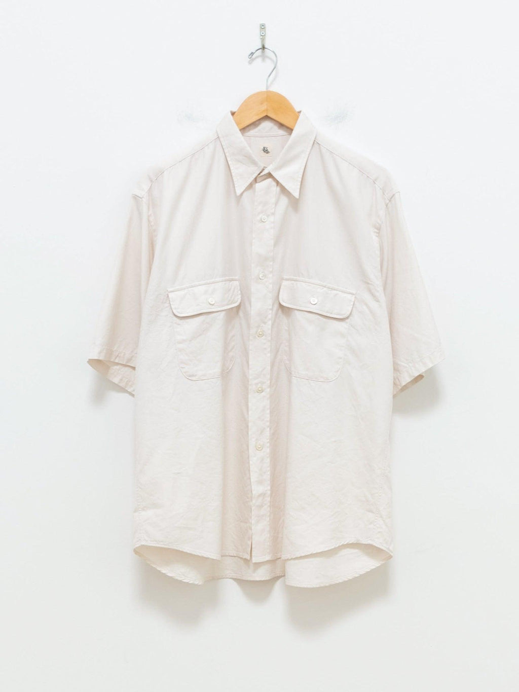 Namu Shop - Kaptain Sunshine Finx Cotton Oxford Chambray SS Work Shirt - Ivory