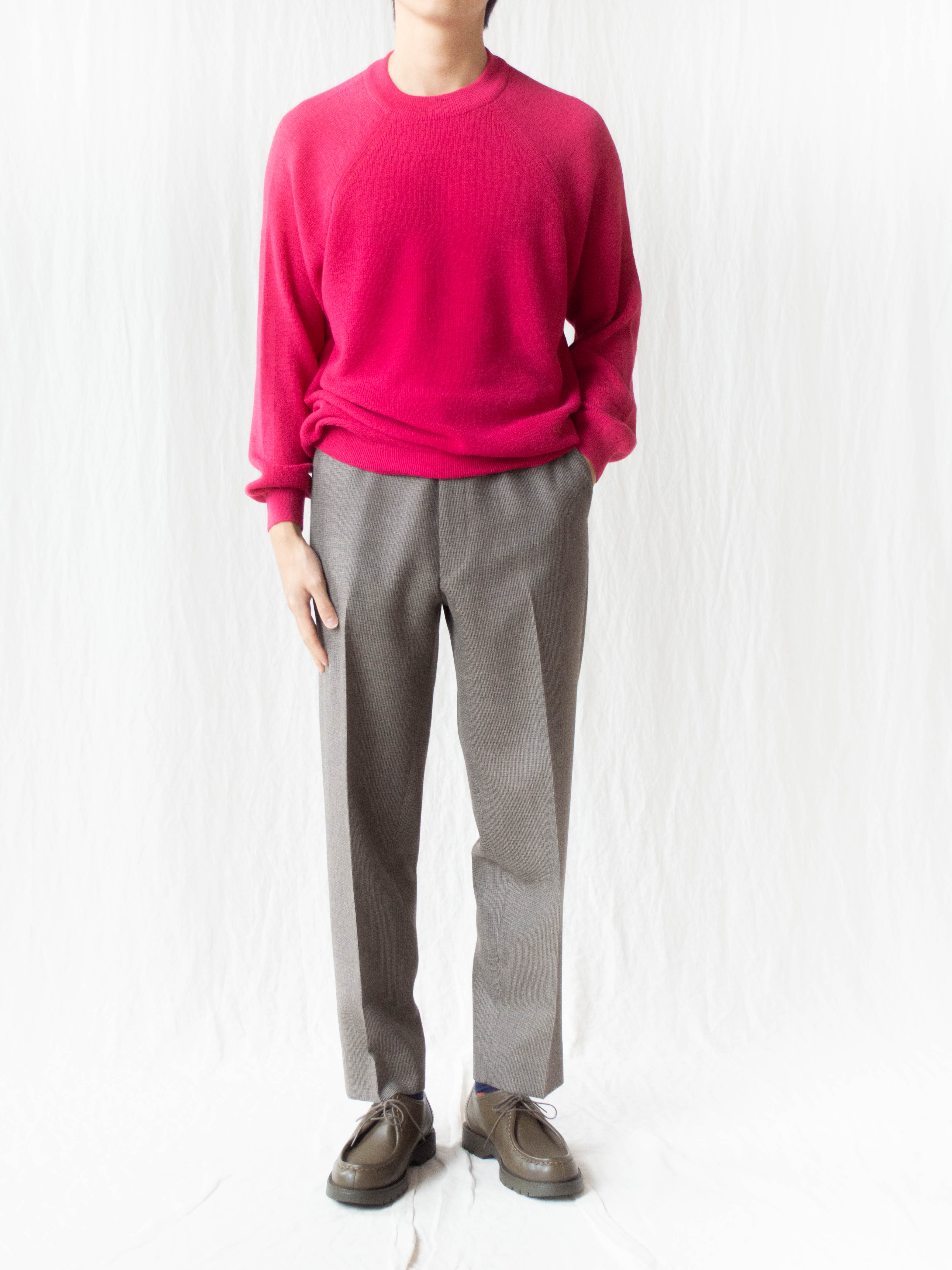 Namu Shop - Kaptain Sunshine High Waisted Easy Trousers - Pin Plaid