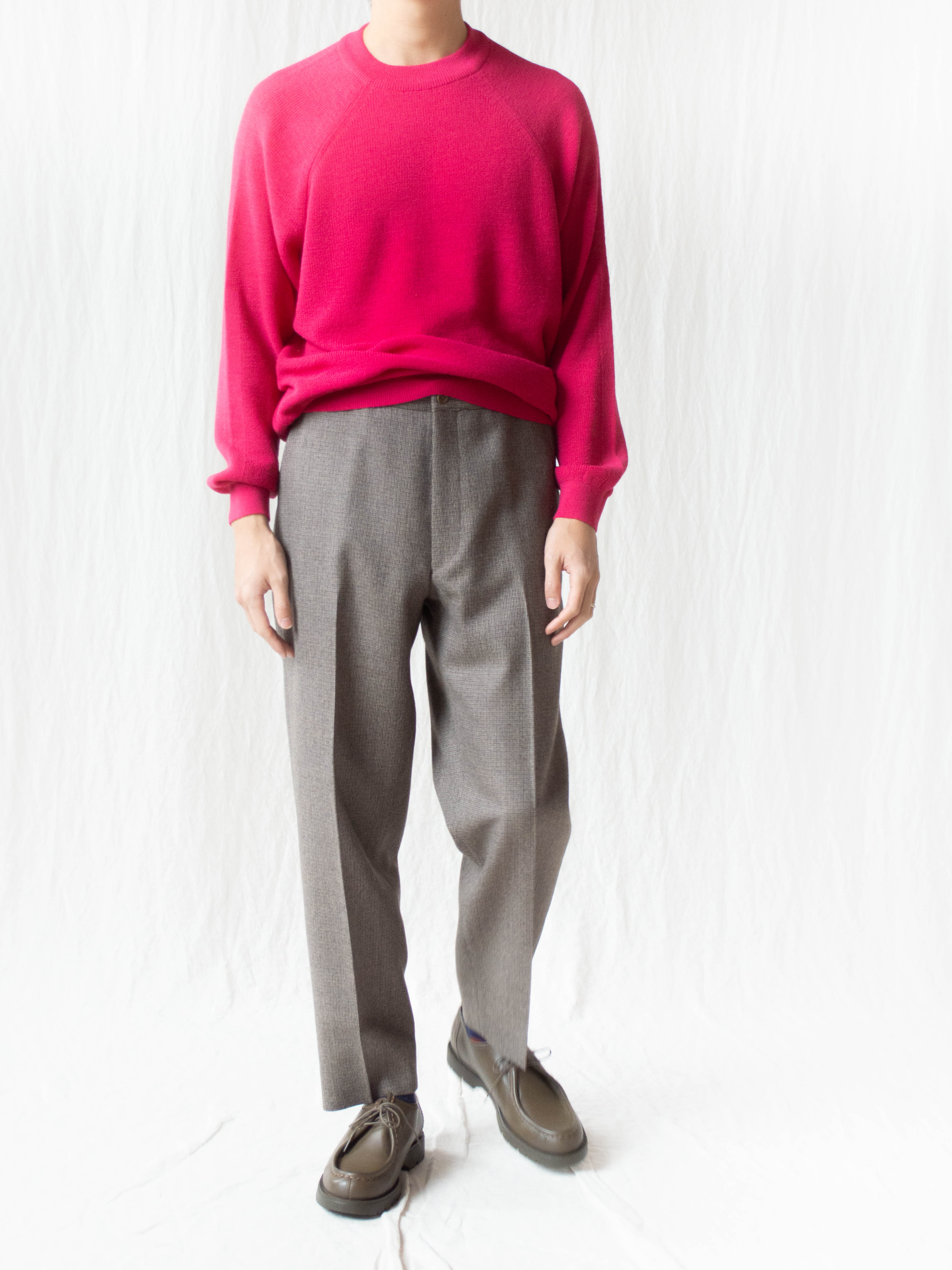 Namu Shop - Kaptain Sunshine High Waisted Easy Trousers - Pin Plaid