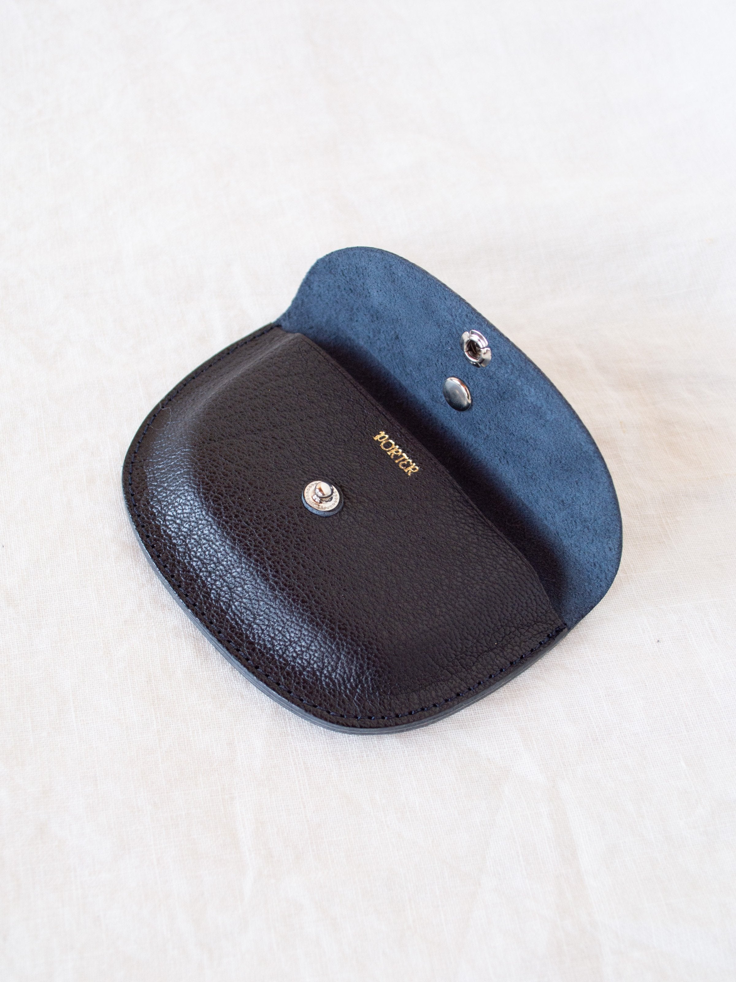 Namu Shop - Kaptain Sunshine Leather Round Wallet - Black