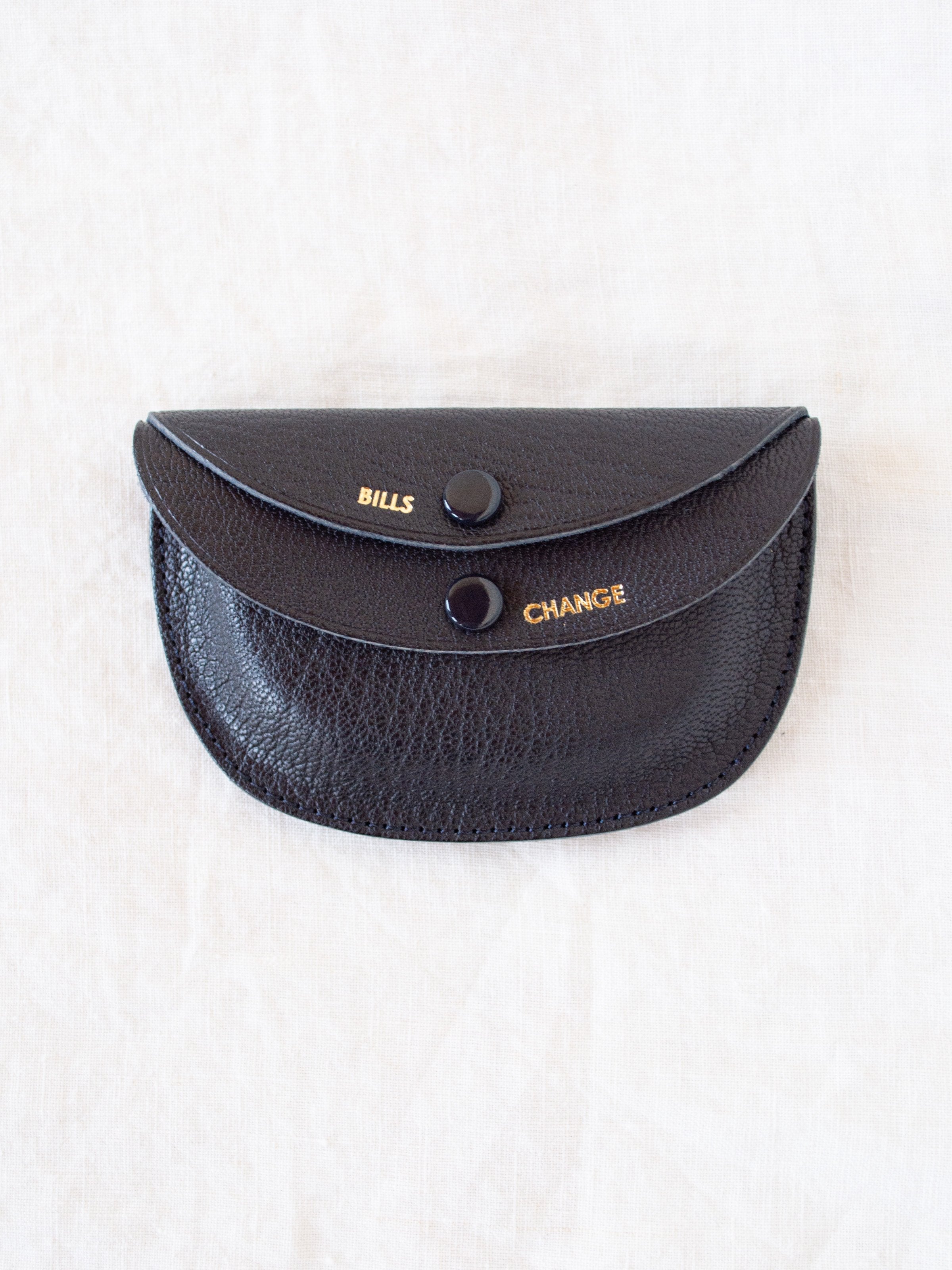 Namu Shop - Kaptain Sunshine Leather Round Wallet - Black