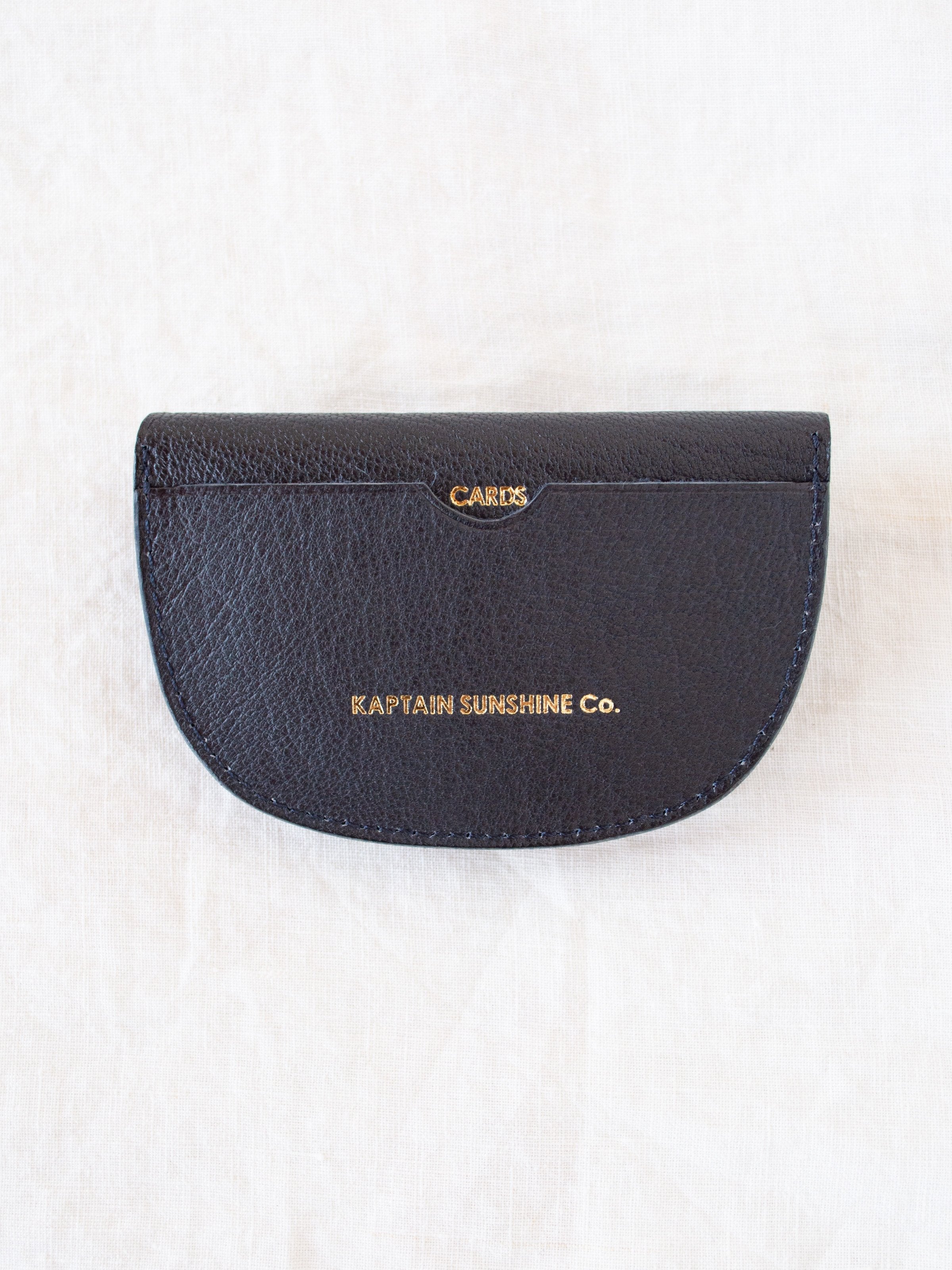 Namu Shop - Kaptain Sunshine Leather Round Wallet - Black