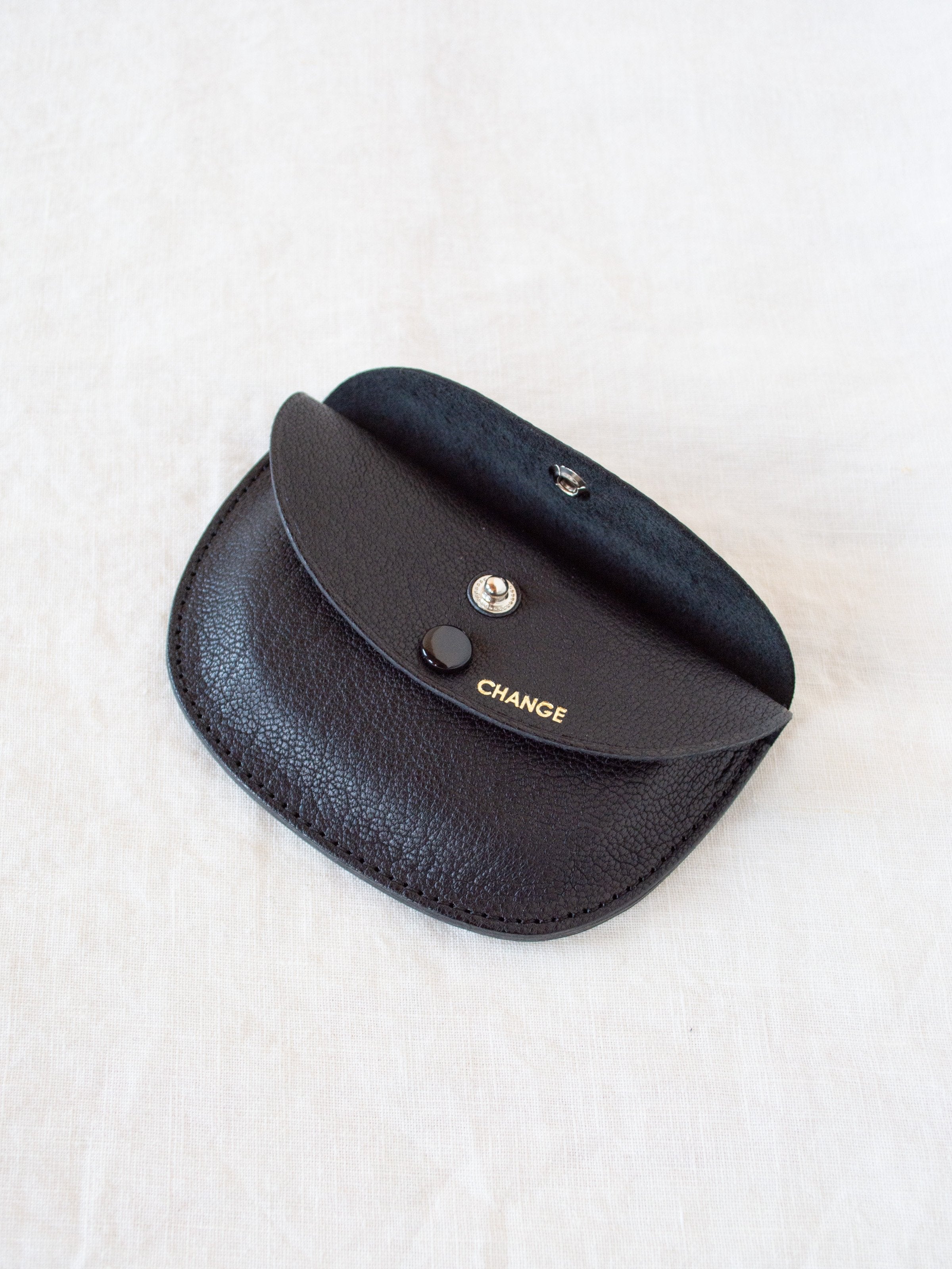 Namu Shop - Kaptain Sunshine Leather Round Wallet - Black