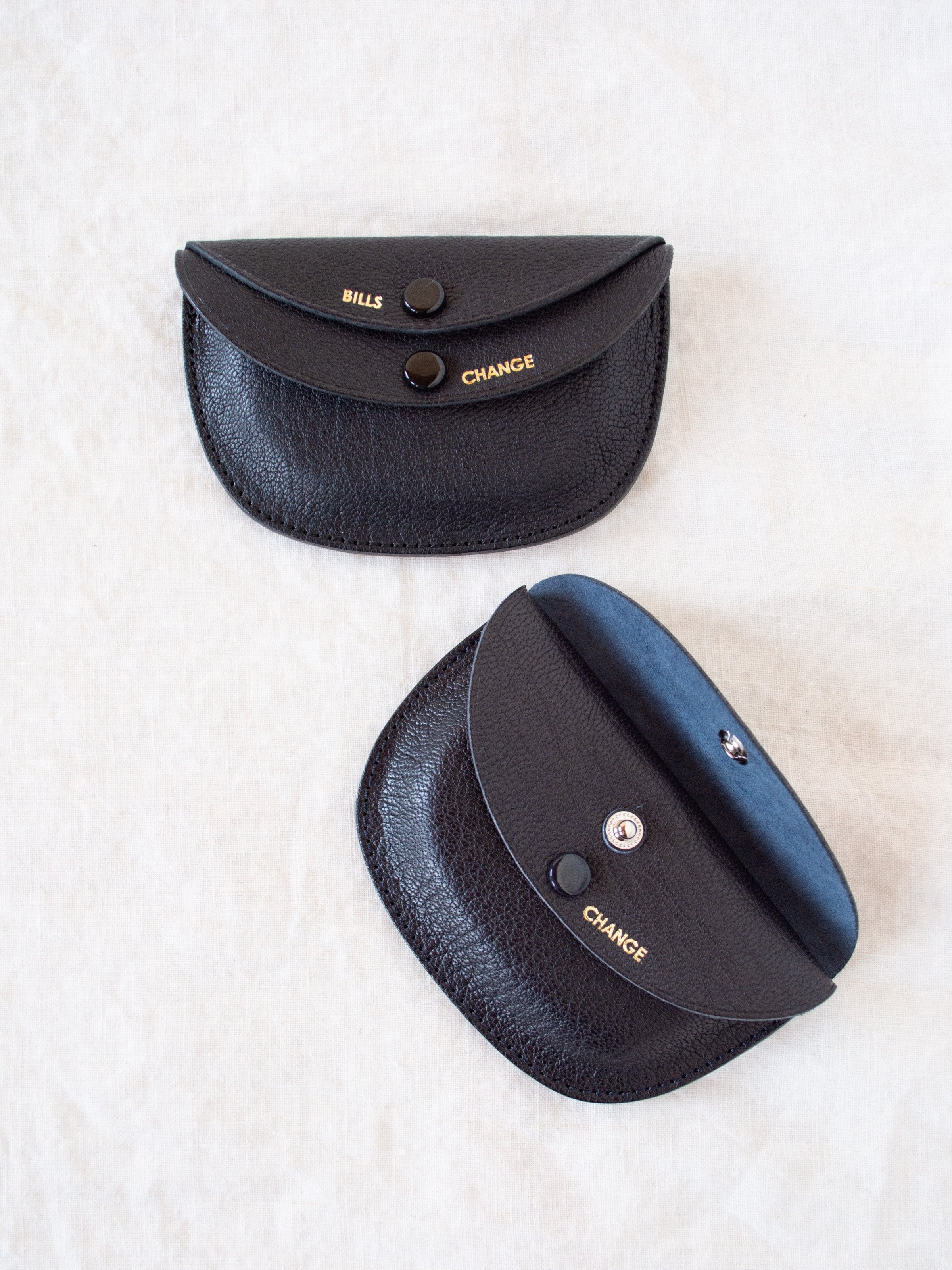 Namu Shop - Kaptain Sunshine Leather Round Wallet - Black