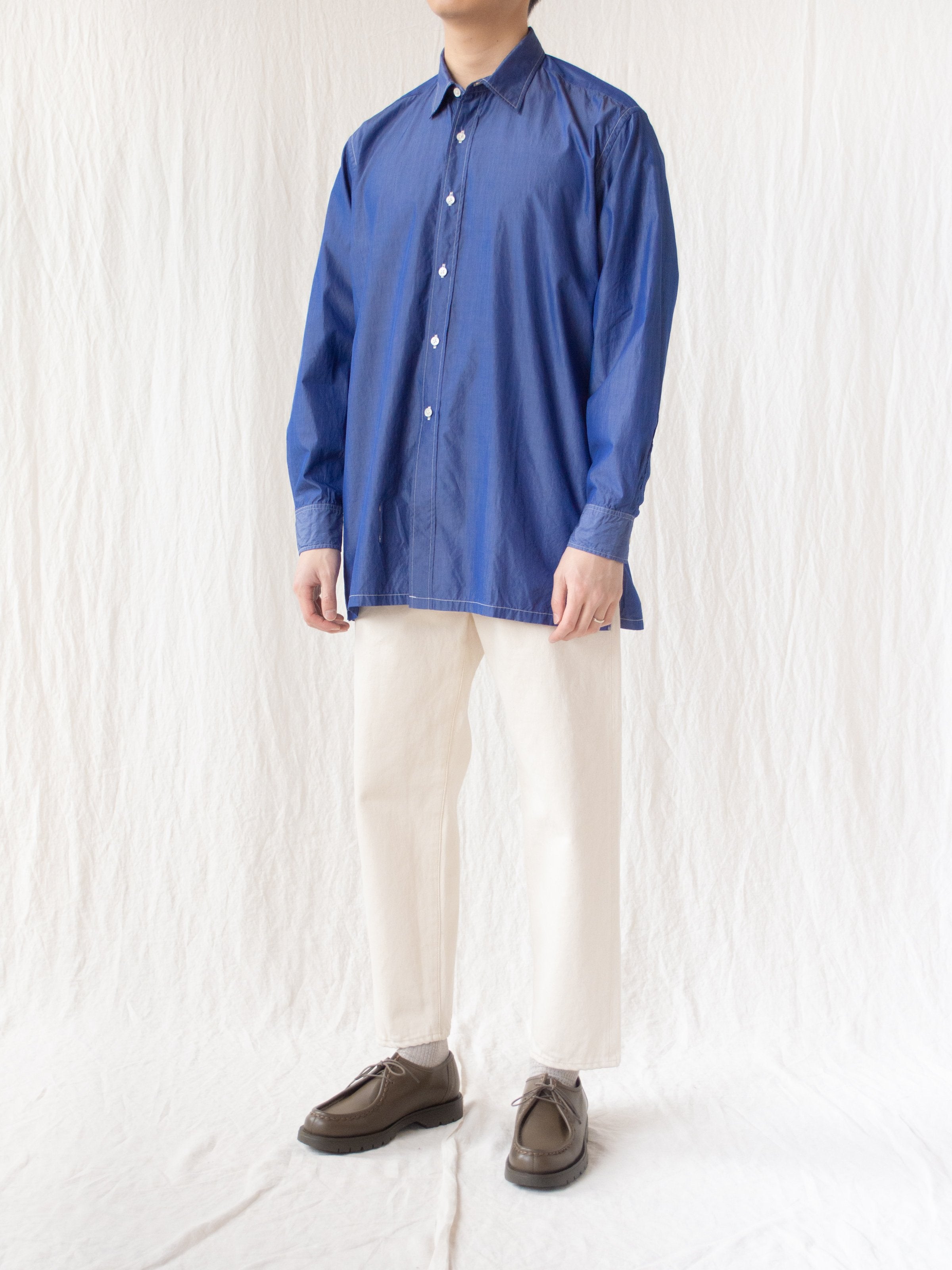 Namu Shop - Kaptain Sunshine Regular Collar Shirt - Blue Chambray