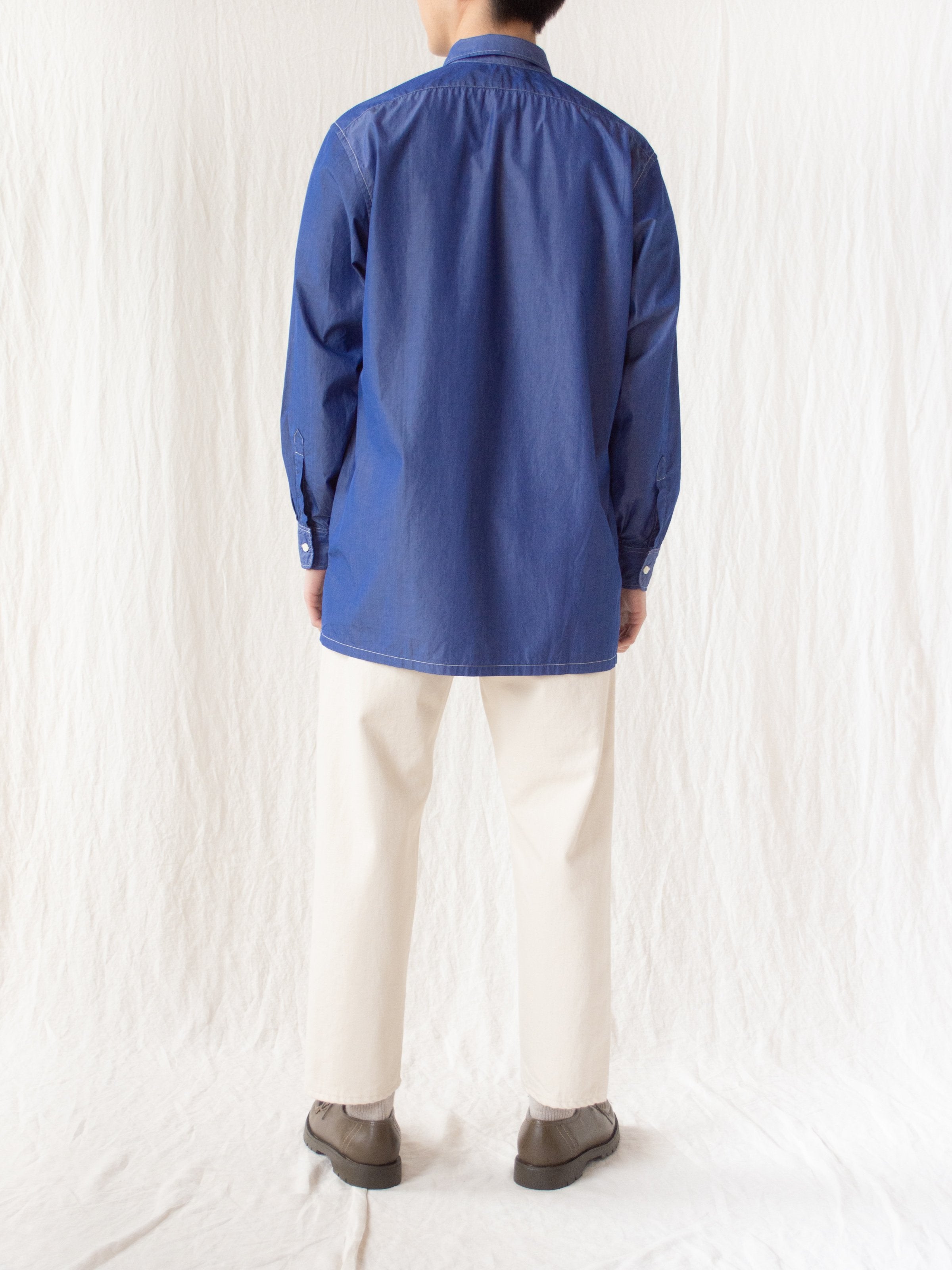 Namu Shop - Kaptain Sunshine Regular Collar Shirt - Blue Chambray