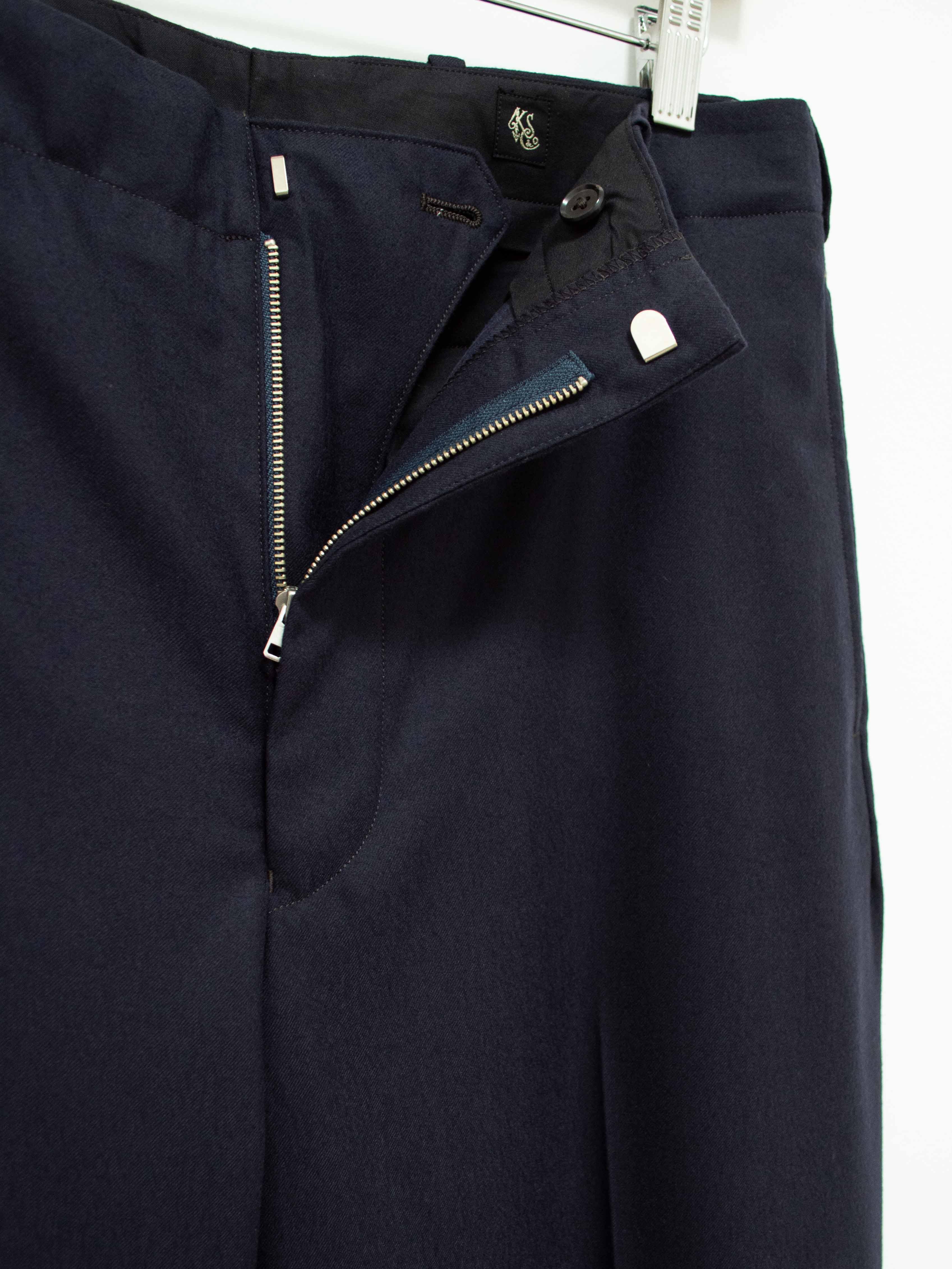 Namu Shop - Kaptain Sunshine Scottish Side Seamless Trouser - Navy