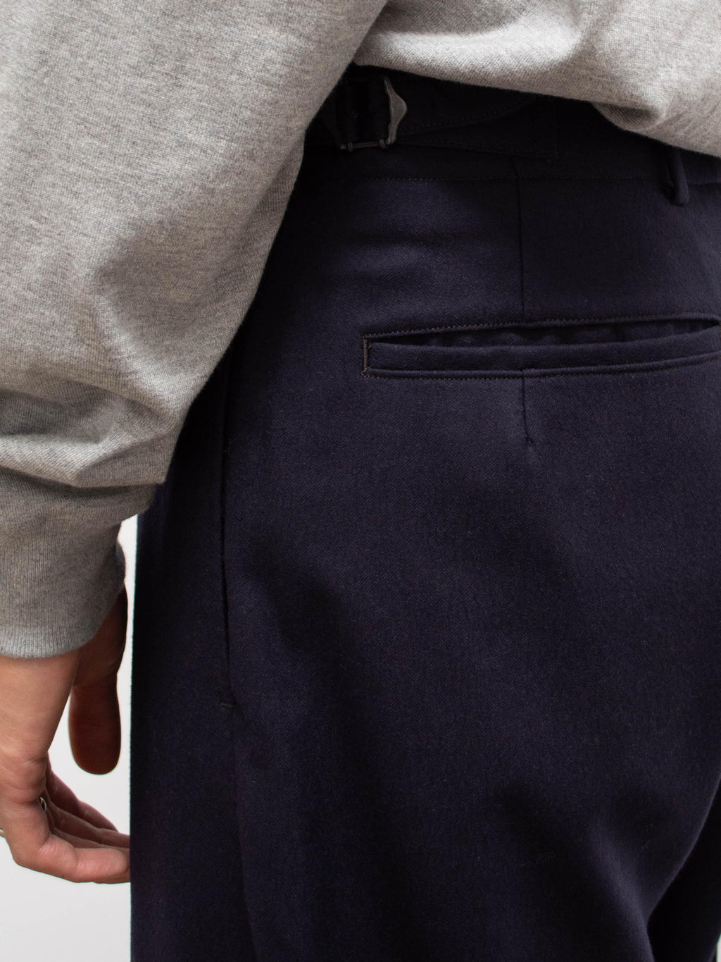 Namu Shop - Kaptain Sunshine Scottish Side Seamless Trouser - Navy