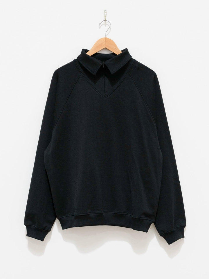 Namu Shop - Kaptain Sunshine Sea Island Cotton Sweat Halfzip Pullover - Black