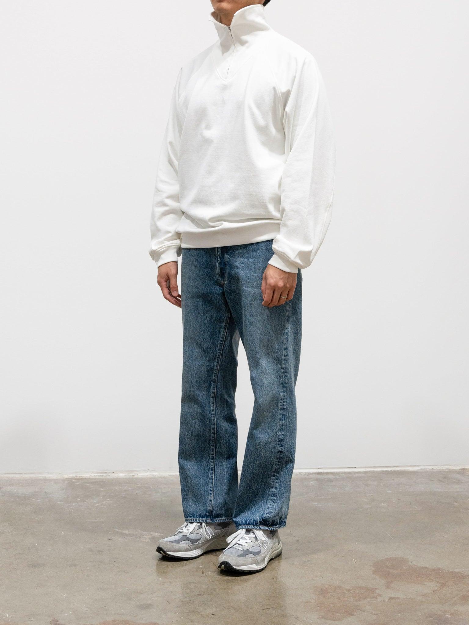Namu Shop - Kaptain Sunshine Sea Island Cotton Sweat Halfzip Pullover - White