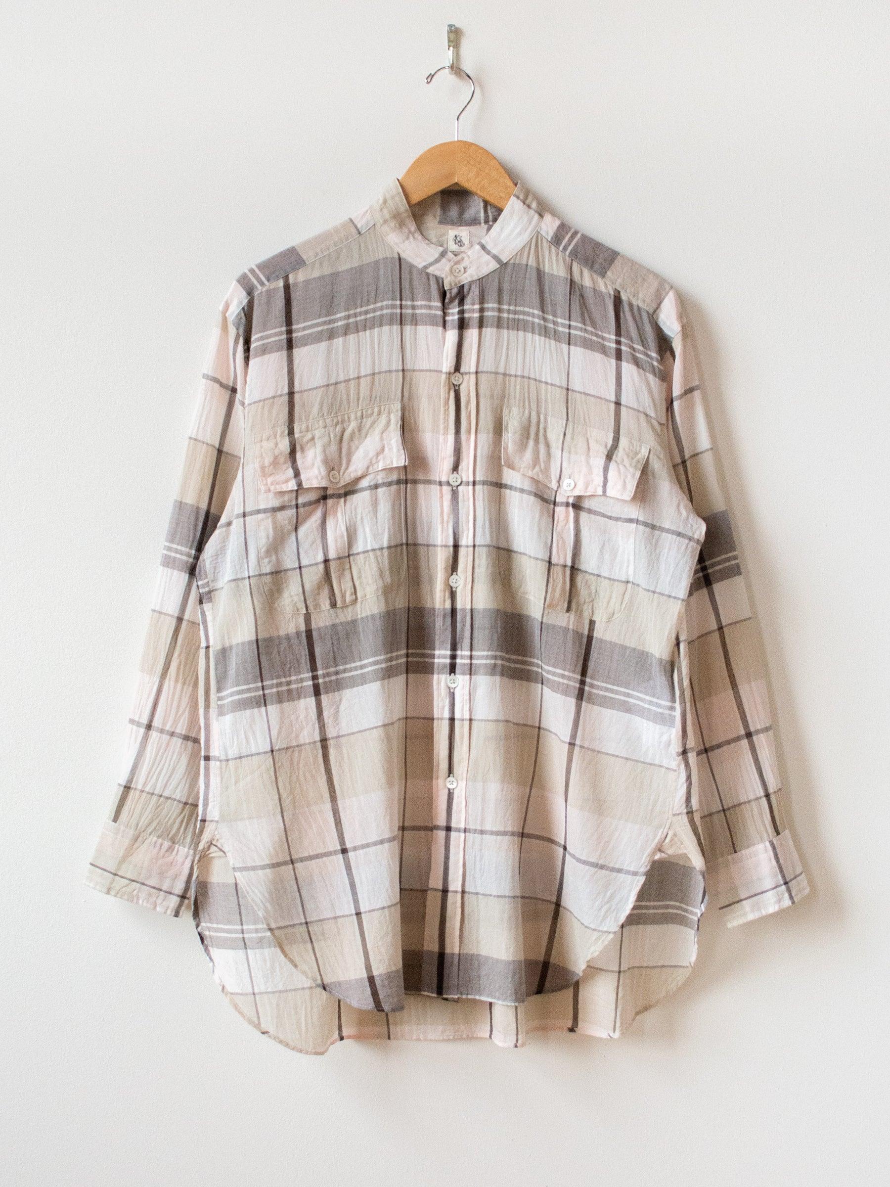 Namu Shop - Kaptain Sunshine Stand Collar Safari Shirt - Big Plaid