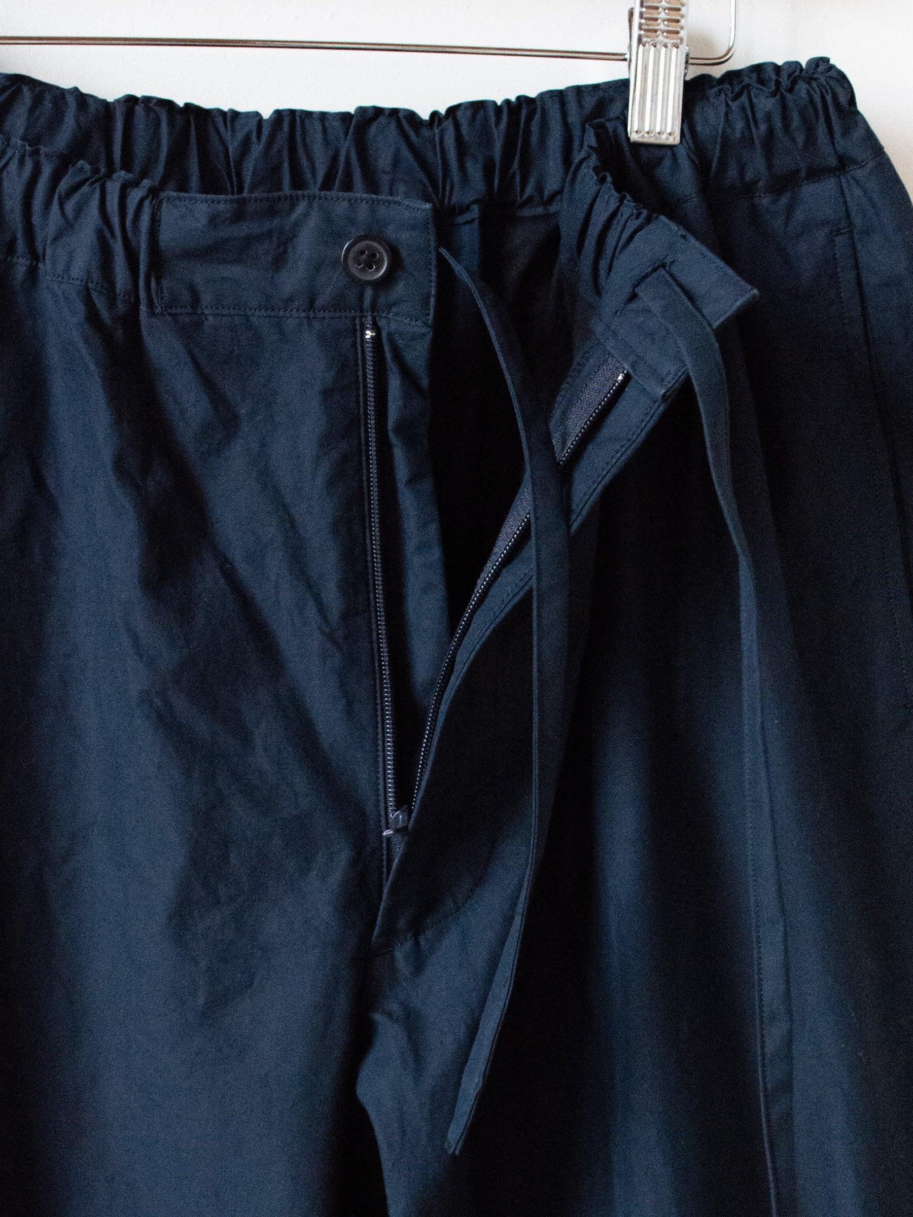 Namu Shop - Kaptain Sunshine Super Hi-count Cotton Poplin Easy Trousers - Navy