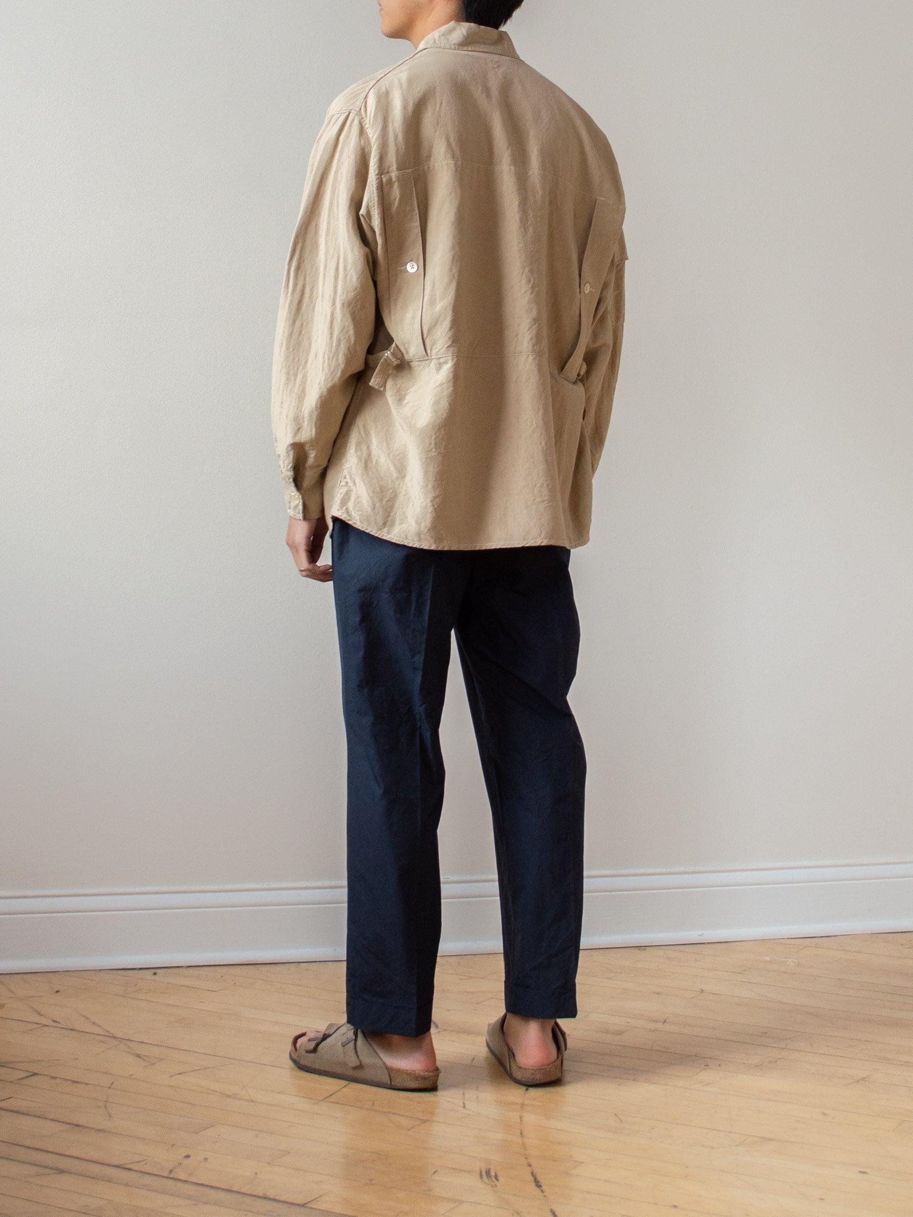 Namu Shop - Kaptain Sunshine Super Hi-count Cotton Poplin Easy Trousers - Navy