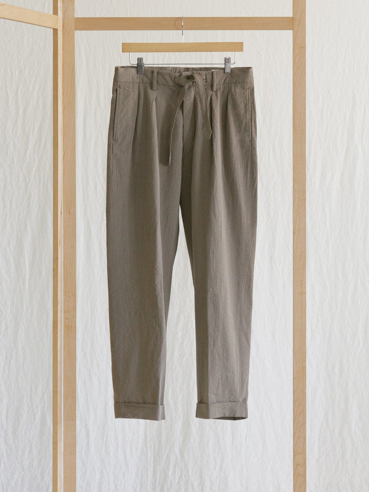 Namu Shop - Kaptain Sunshine Two Pleats Travel Trousers - Beige x Gray