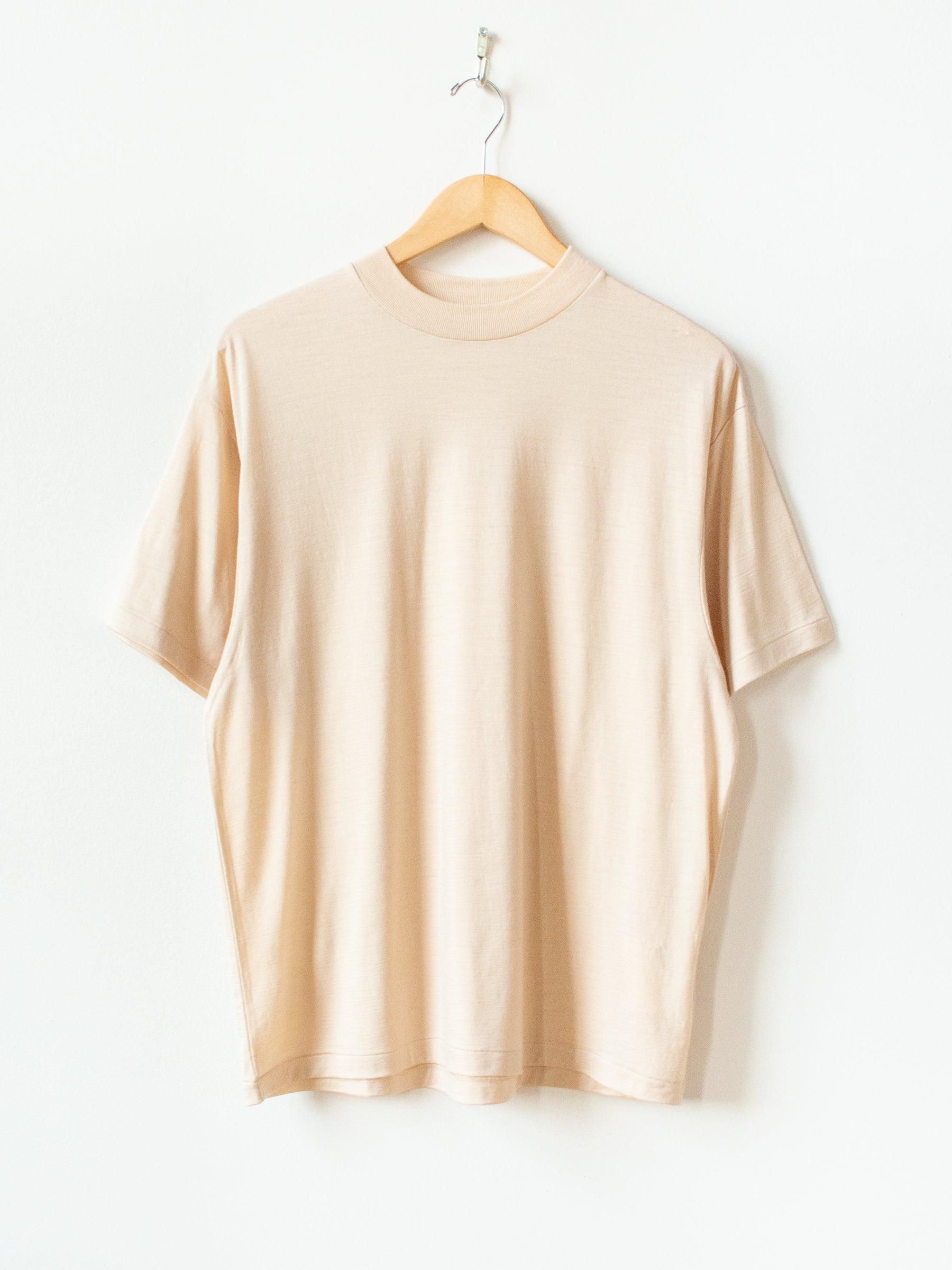 Namu Shop - Kaptain Sunshine Washable Merino Wool Crewneck Tee - Beige