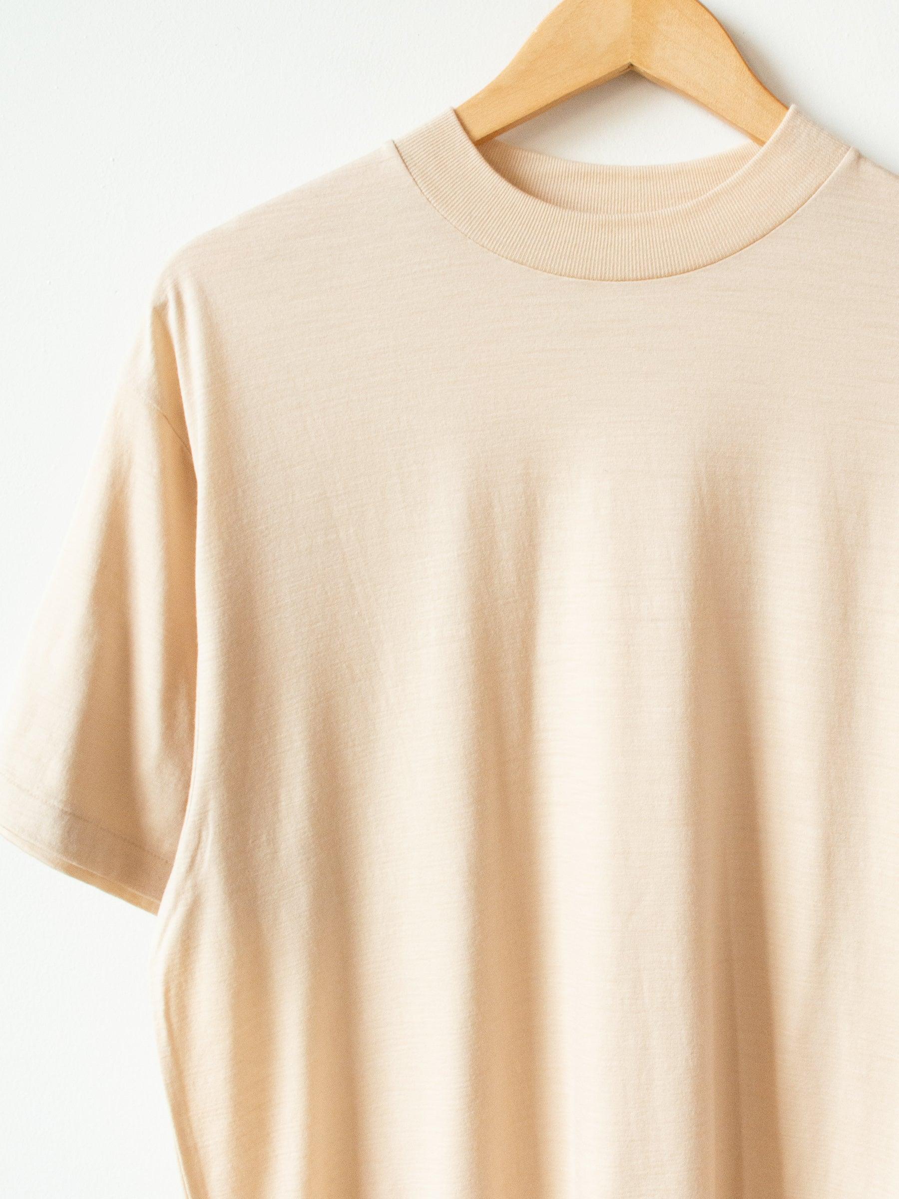 Namu Shop - Kaptain Sunshine Washable Merino Wool Crewneck Tee - Beige