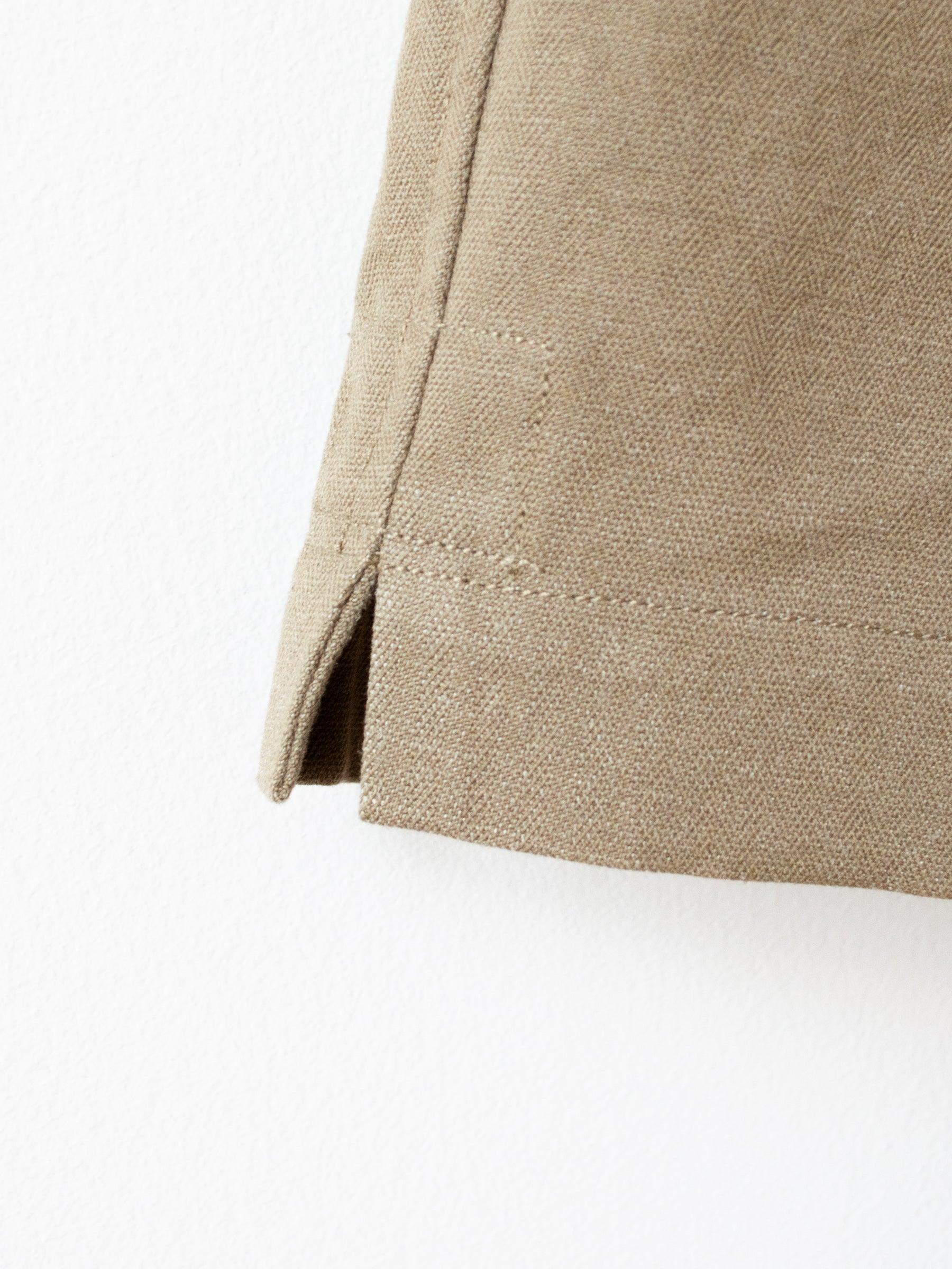 Namu Shop - Kaptain Sunshine Washed Co Linen Silk Herringbone Training Shorts - Army Green