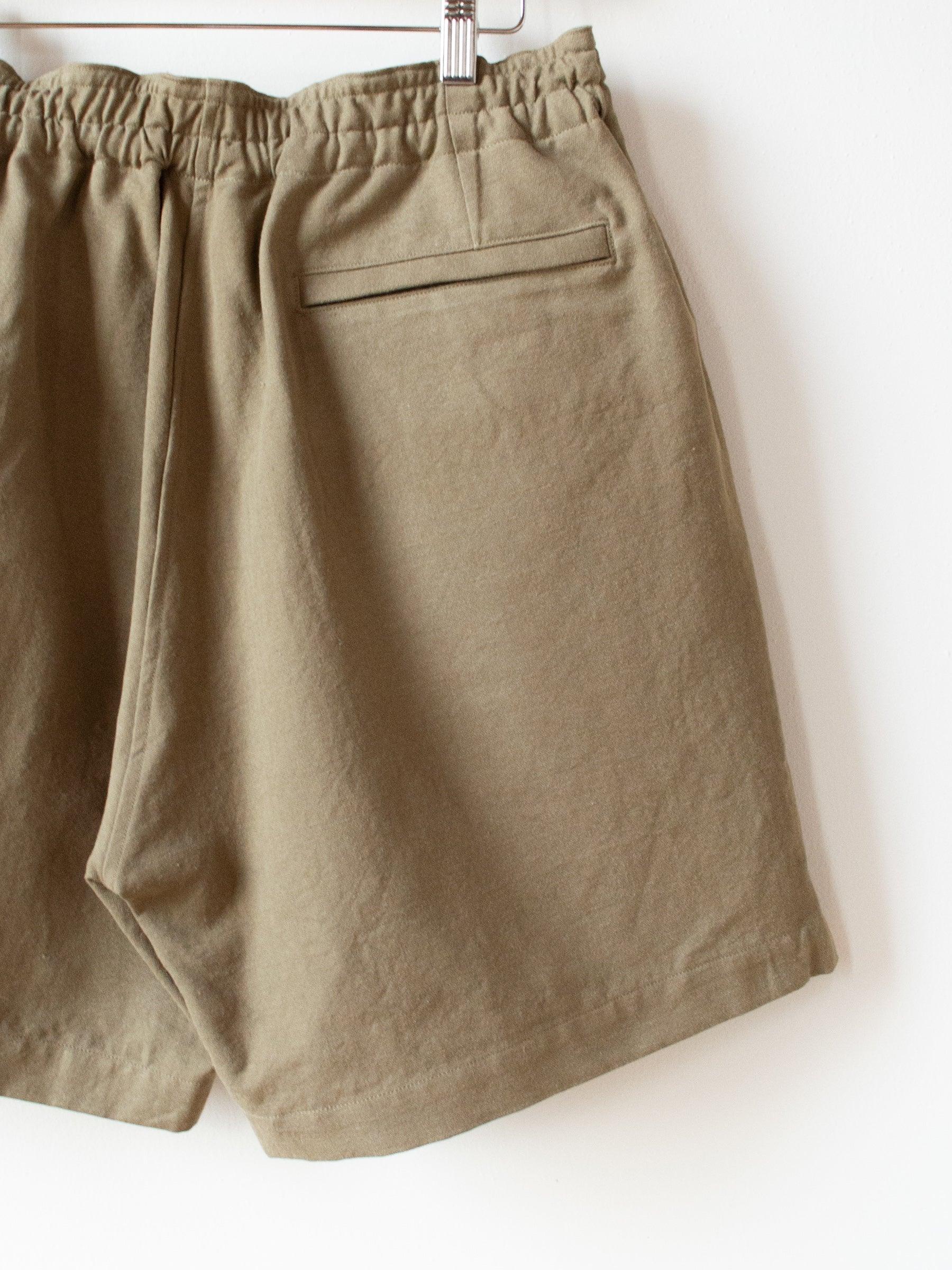 Namu Shop - Kaptain Sunshine Washed Co Linen Silk Herringbone Training Shorts - Army Green