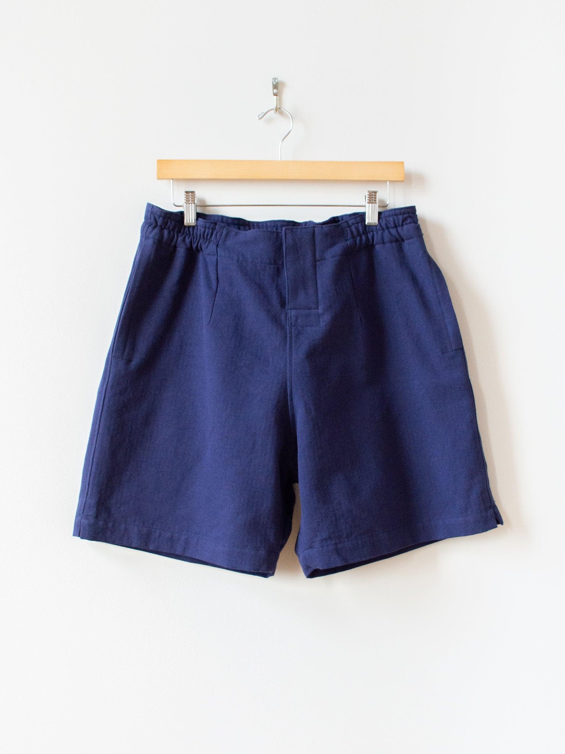 Namu Shop - Kaptain Sunshine Washed Co Linen Silk Herringbone Training Shorts - Blue