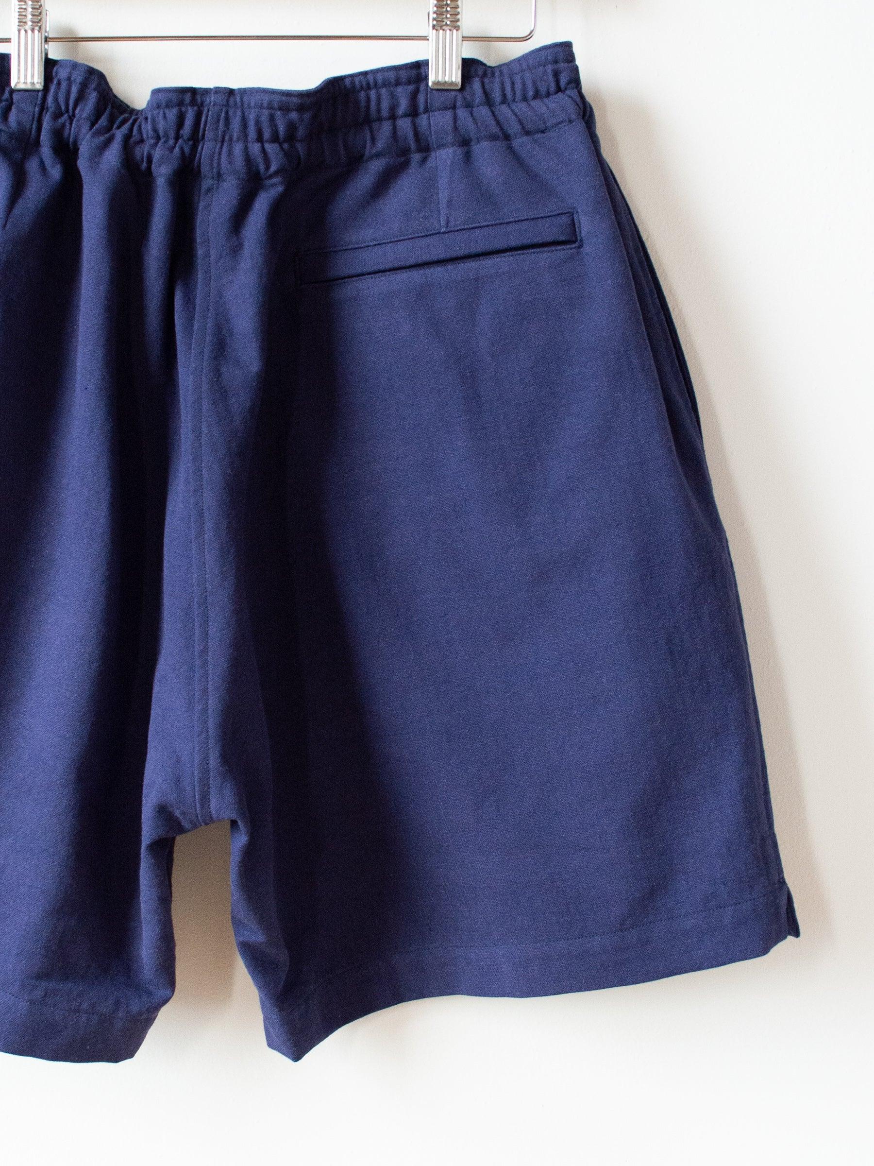 Namu Shop - Kaptain Sunshine Washed Co Linen Silk Herringbone Training Shorts - Blue