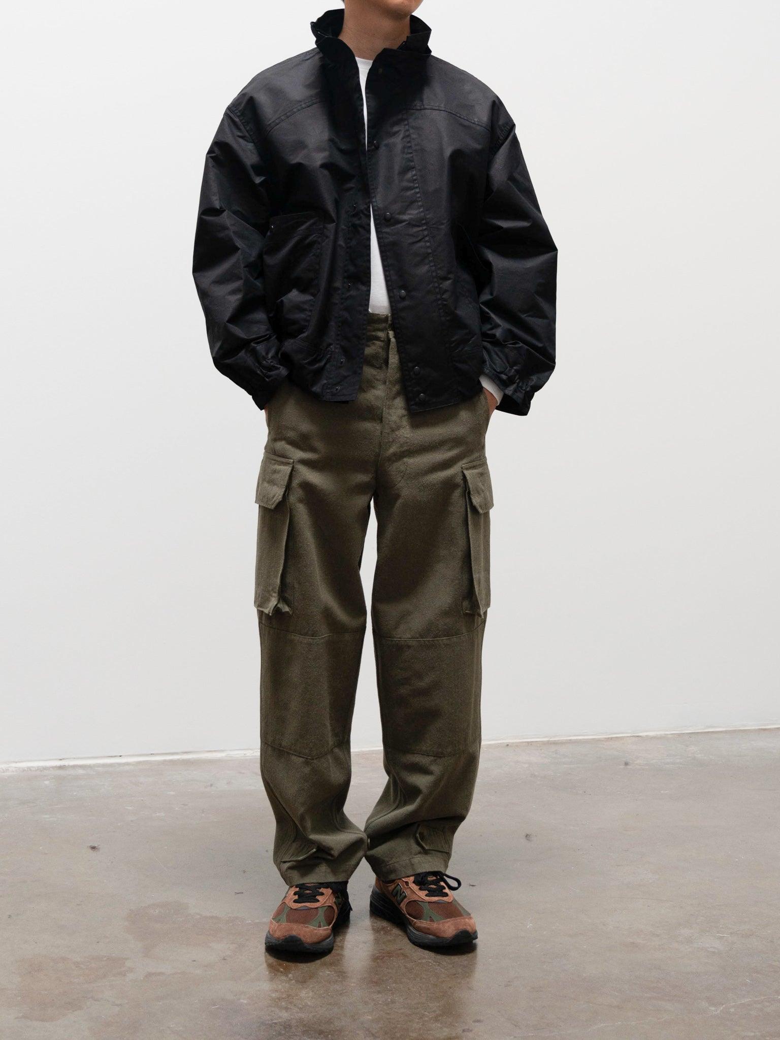 Namu Shop - Kaptain Sunshine Washed Co/Li/Silk Herringbone Fatigue Pants - Olive