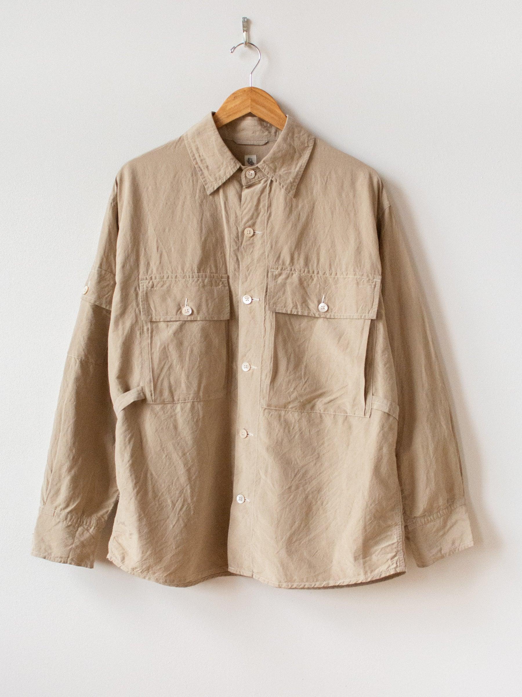 Namu Shop - Kaptain Sunshine Washed Silk Linen Field Shirt Jacket - Beige