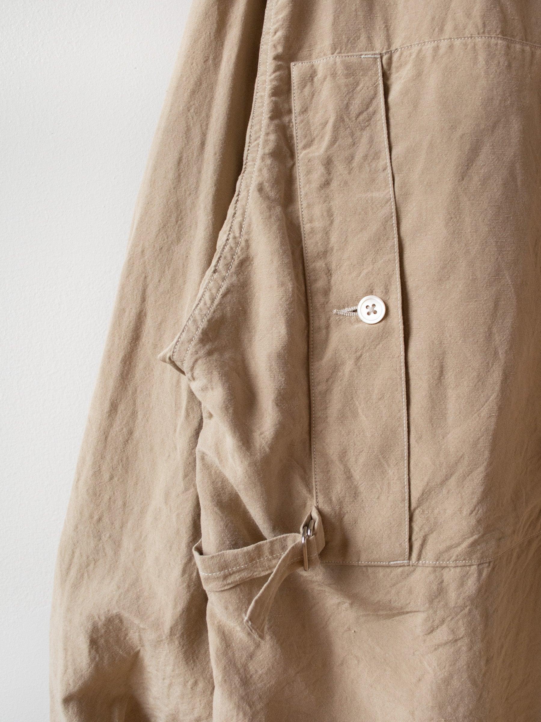 Namu Shop - Kaptain Sunshine Washed Silk Linen Field Shirt Jacket - Beige