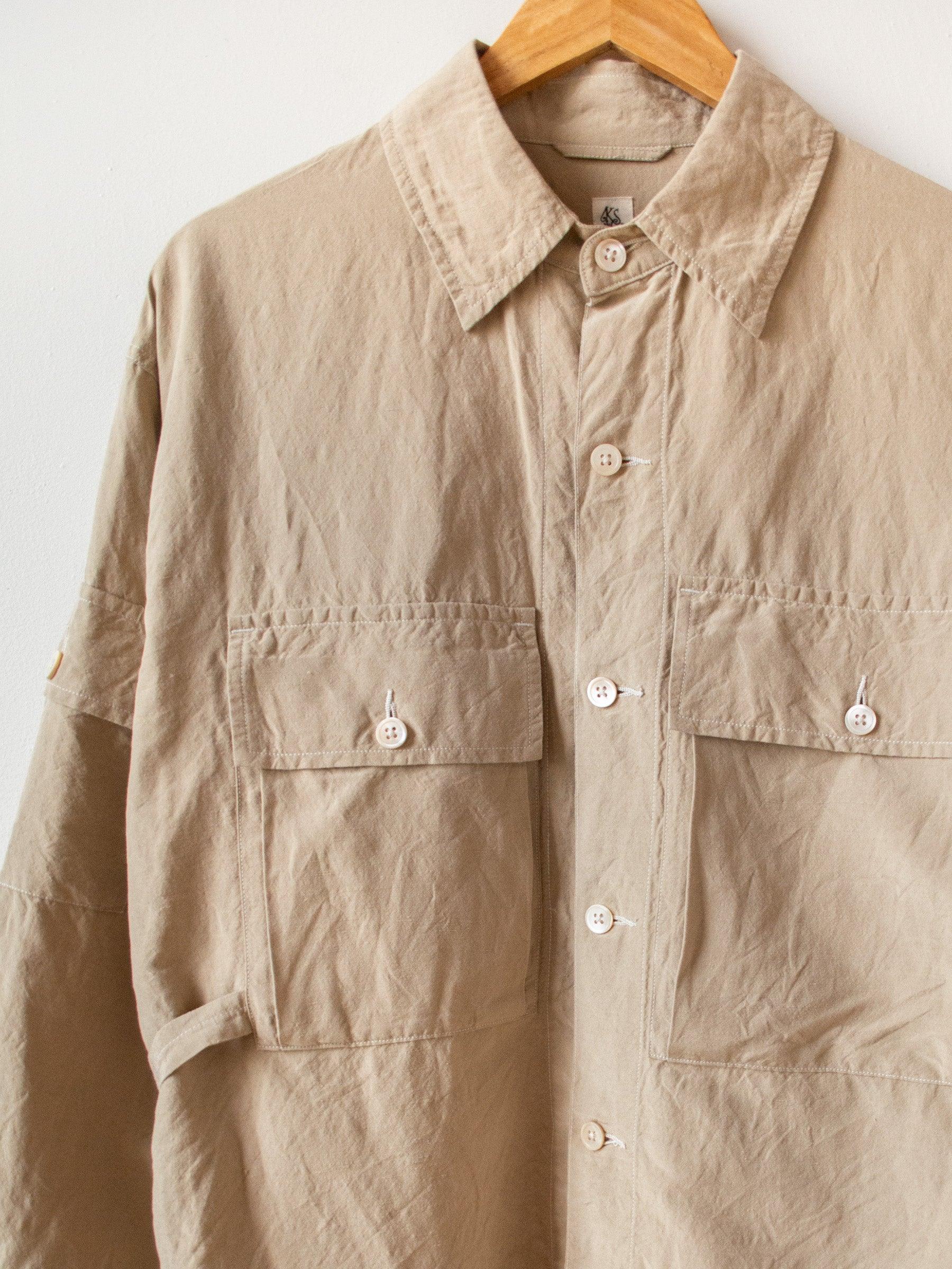 Namu Shop - Kaptain Sunshine Washed Silk Linen Field Shirt Jacket - Beige