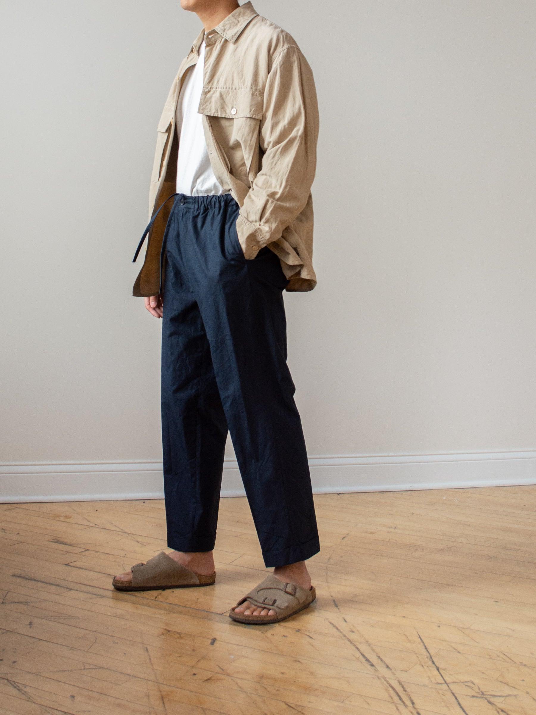 Namu Shop - Kaptain Sunshine Washed Silk Linen Field Shirt Jacket - Beige